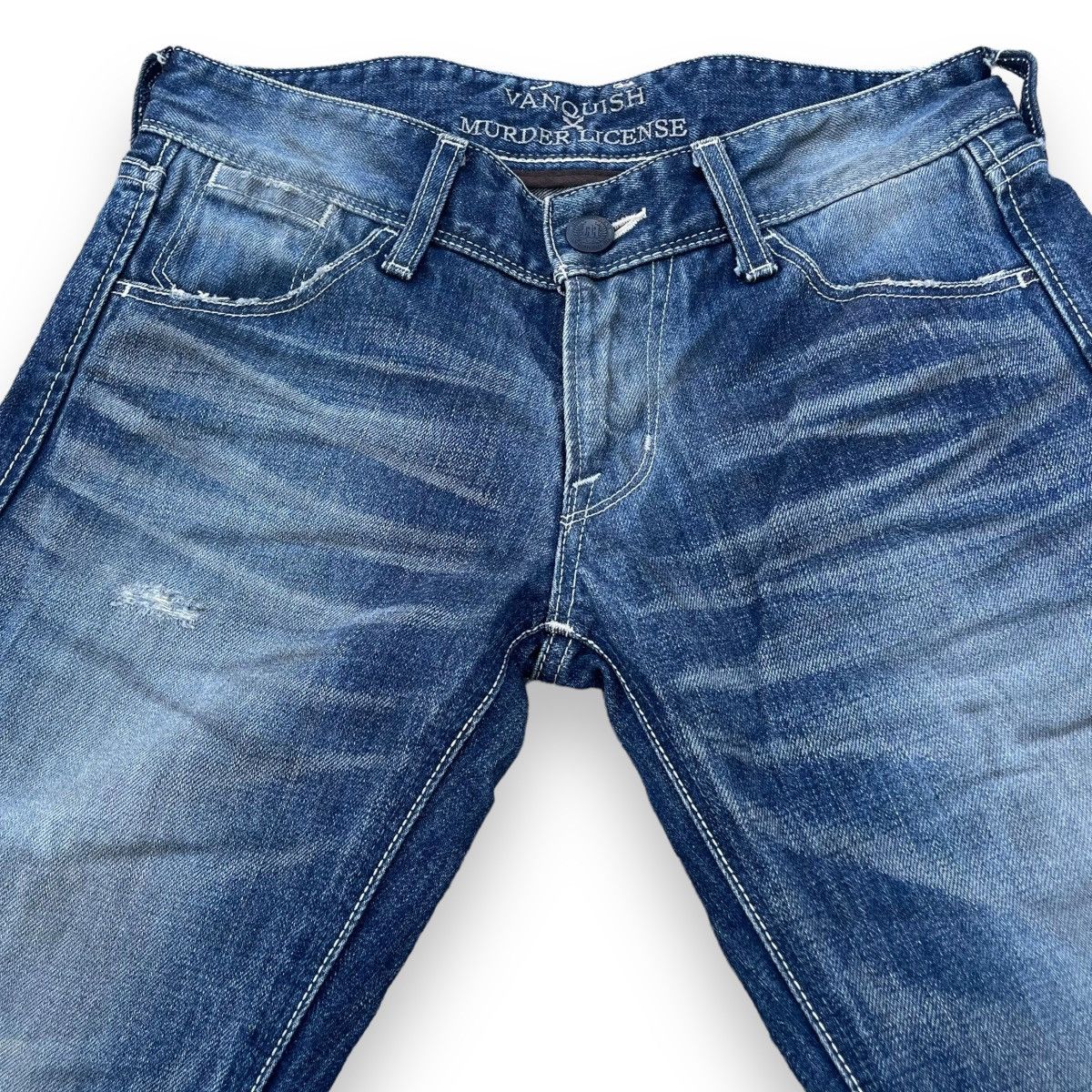 Vanquish 🇯🇵 VANQUISH x MURDER LICENSE WASHED DISTRESSED DENIM PANTS Size US 29 - 9 Thumbnail