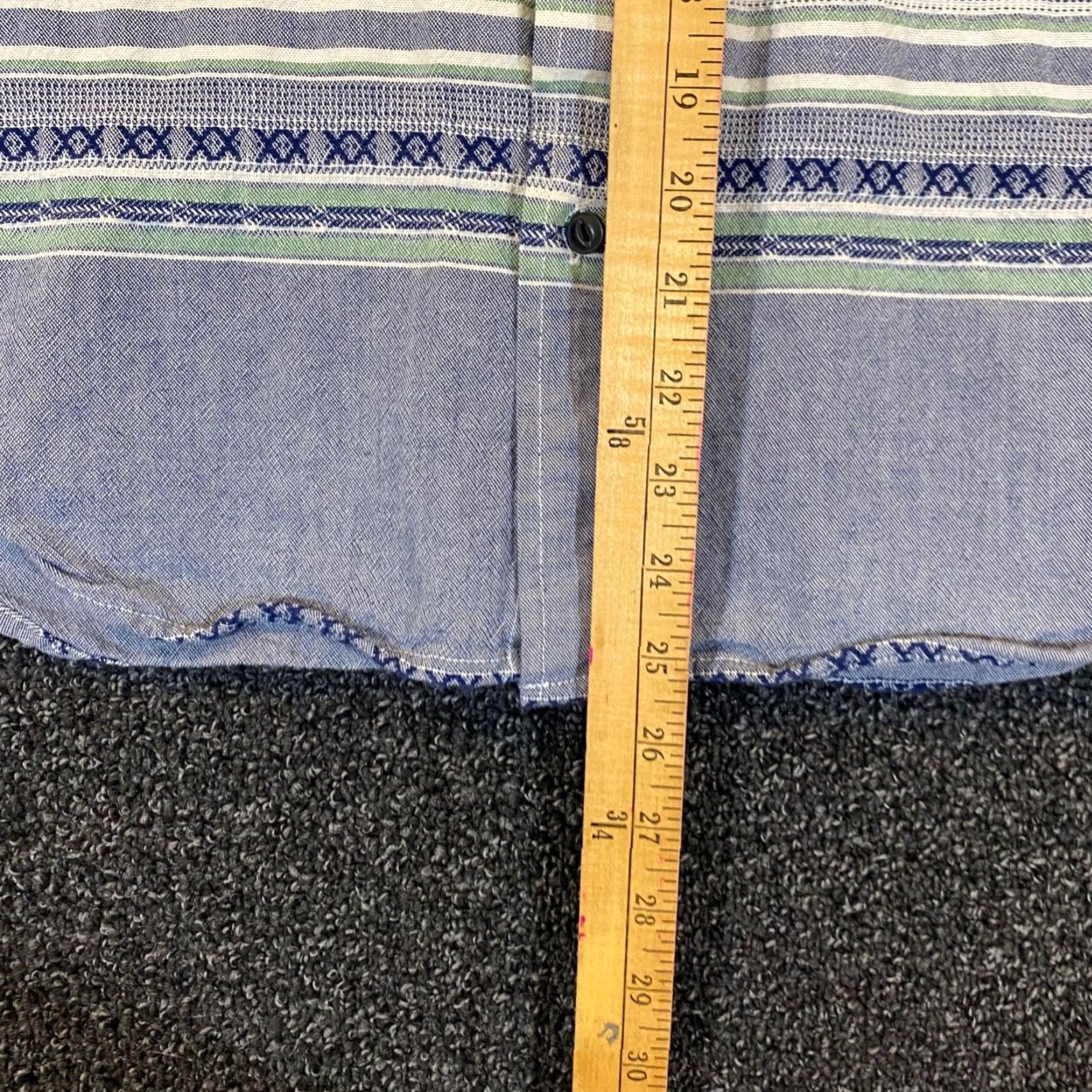 Lucky Brand Lucky Brand Shirt Men XL Blue Green Stitch Striped Button Up Long Sleeve Western Size US XL / EU 56 / 4 - 5 Thumbnail