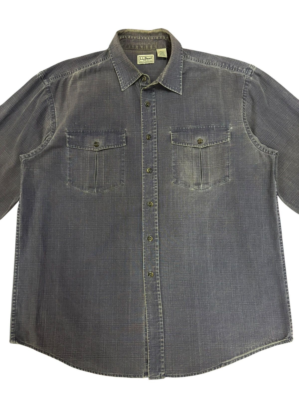 L.L. Bean × Vintage Vtg LL Bean Men's XLT Button Up Heavyweight Denim Size US L / EU 52-54 / 3 - 3 Thumbnail