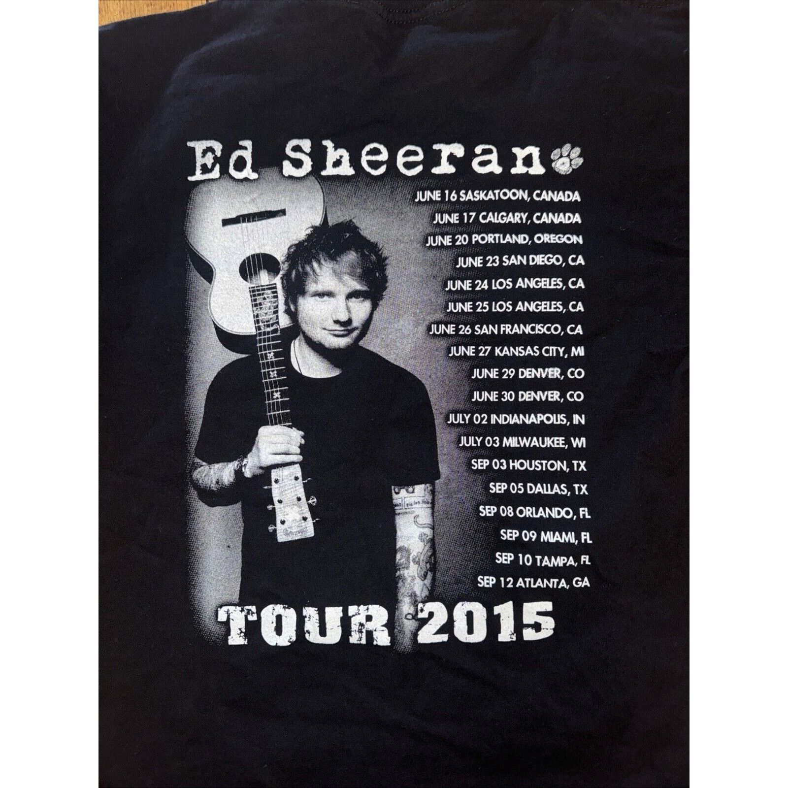 Band Tees × Vintage Ed Sheeran 2015 Tour T-Shirt Black M 18x27.5 Size US M / EU 48-50 / 2 - 5 Thumbnail