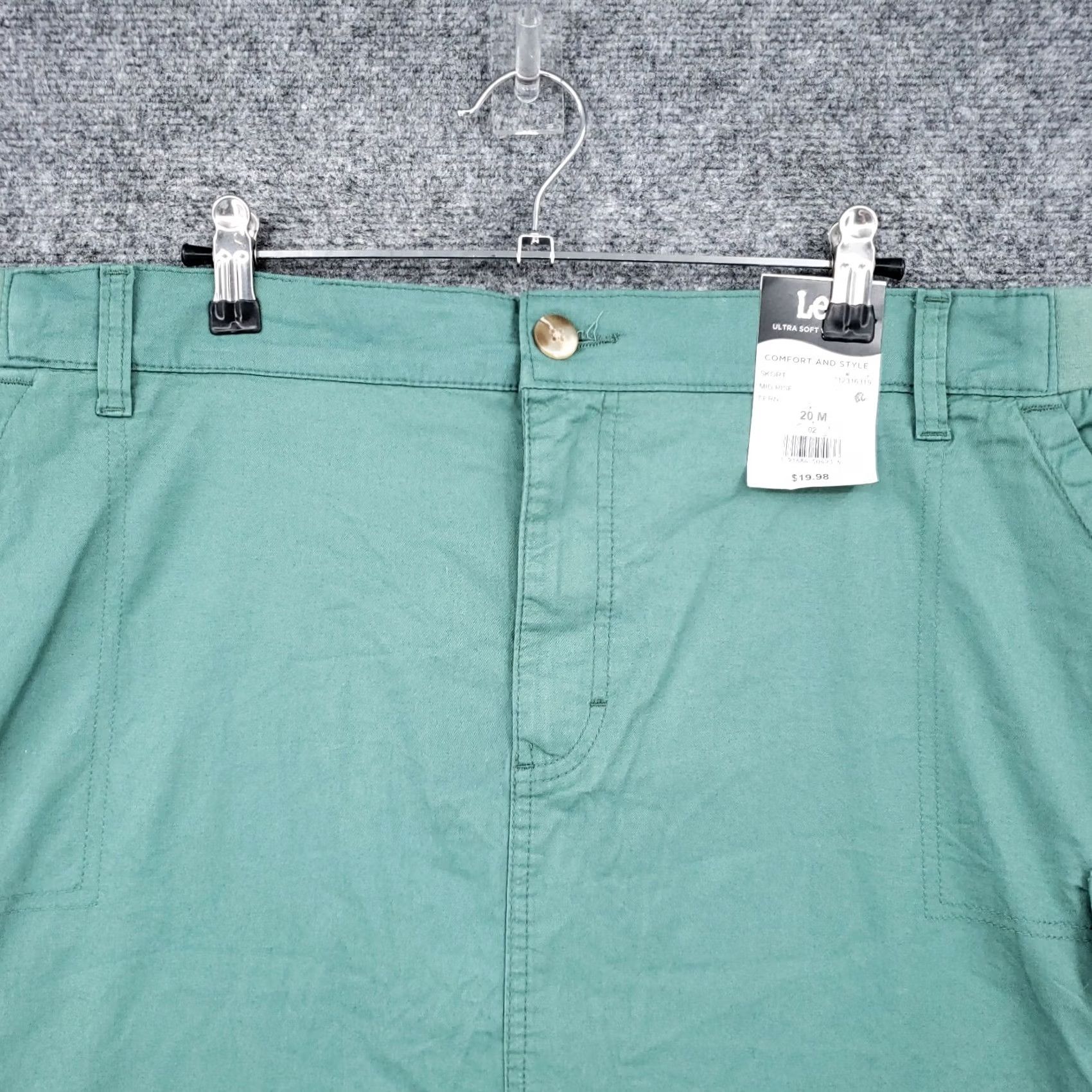 Lee Lee Skort Women M Medium Green Regular Fit Cargo Skirt Stretch Size 32" / US 10 / IT 46 - 3 Thumbnail