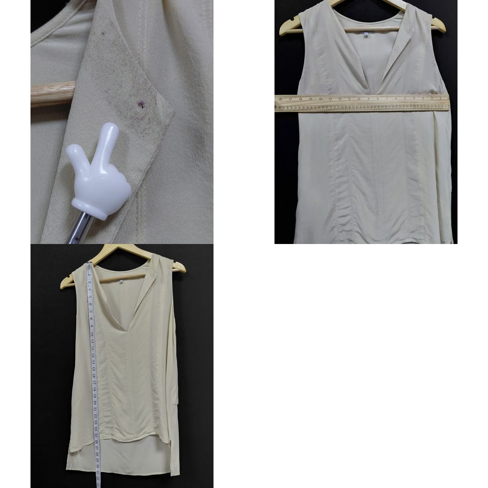 Trippen Crippen Lea Top 100% Silk Beige Sleeveless Women's Size S Size S / US 4 / IT 40 - 8 Thumbnail