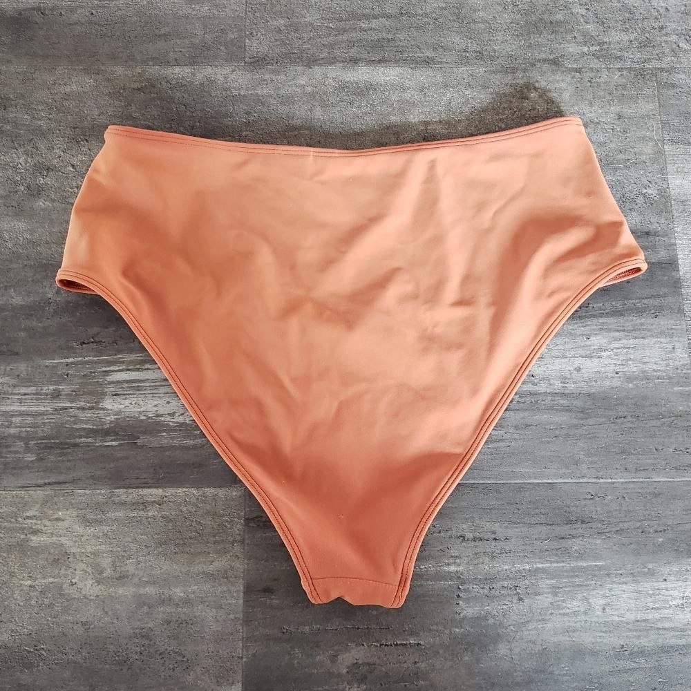 Forever 21 Orange Matte F21 High Waisted Bikini Bottoms Size ONE SIZE - 2 Thumbnail