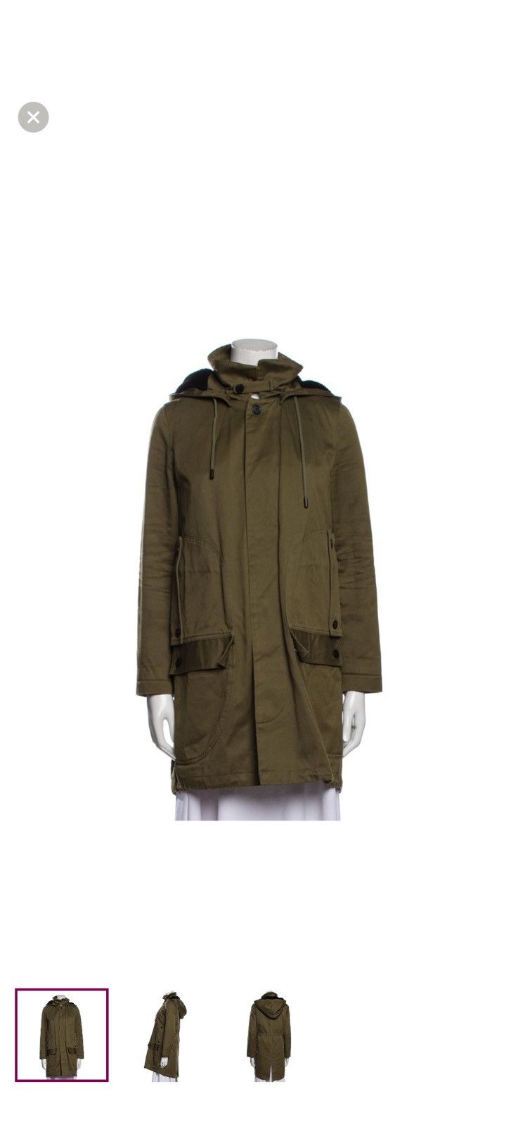 The Arrivals Olive Parka Jacket with Shearling hood Size L / US 10 / IT 46 - 2 Thumbnail
