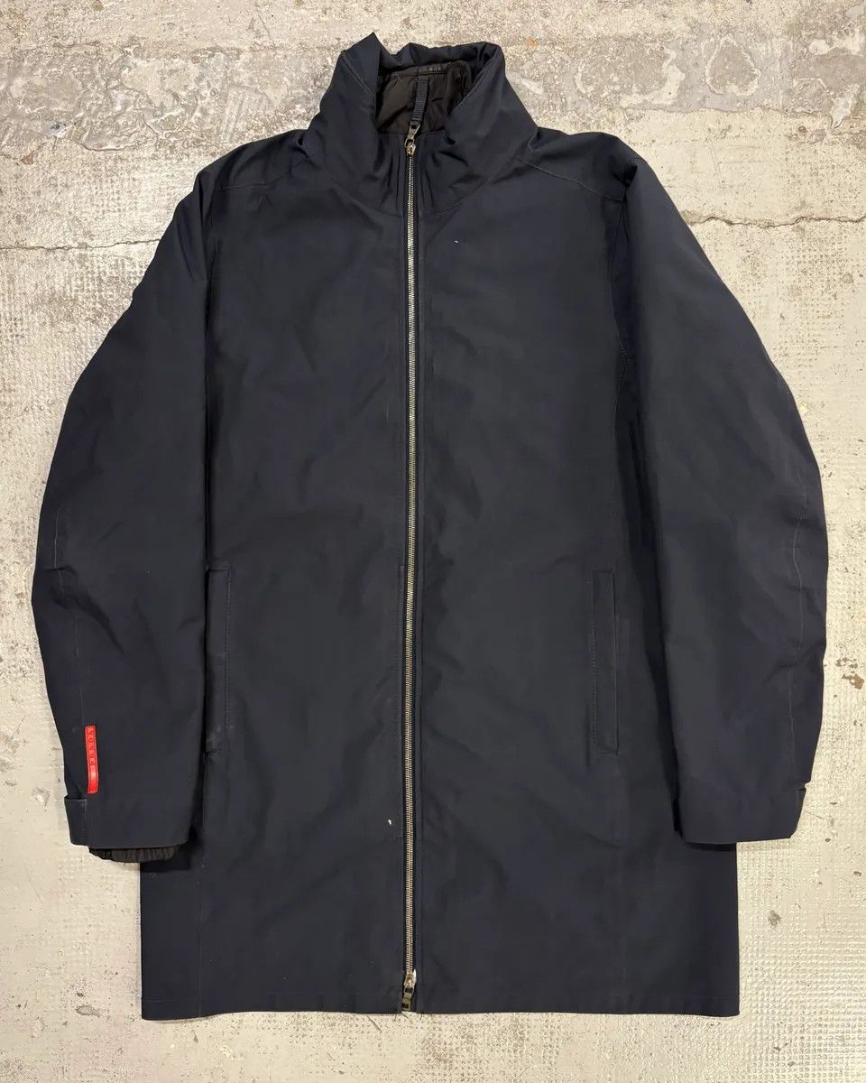 Prada AW2008 Prada Navy Nylon Long Jacket Size US L / EU 52-54 / 3 - 1 Thumbnail