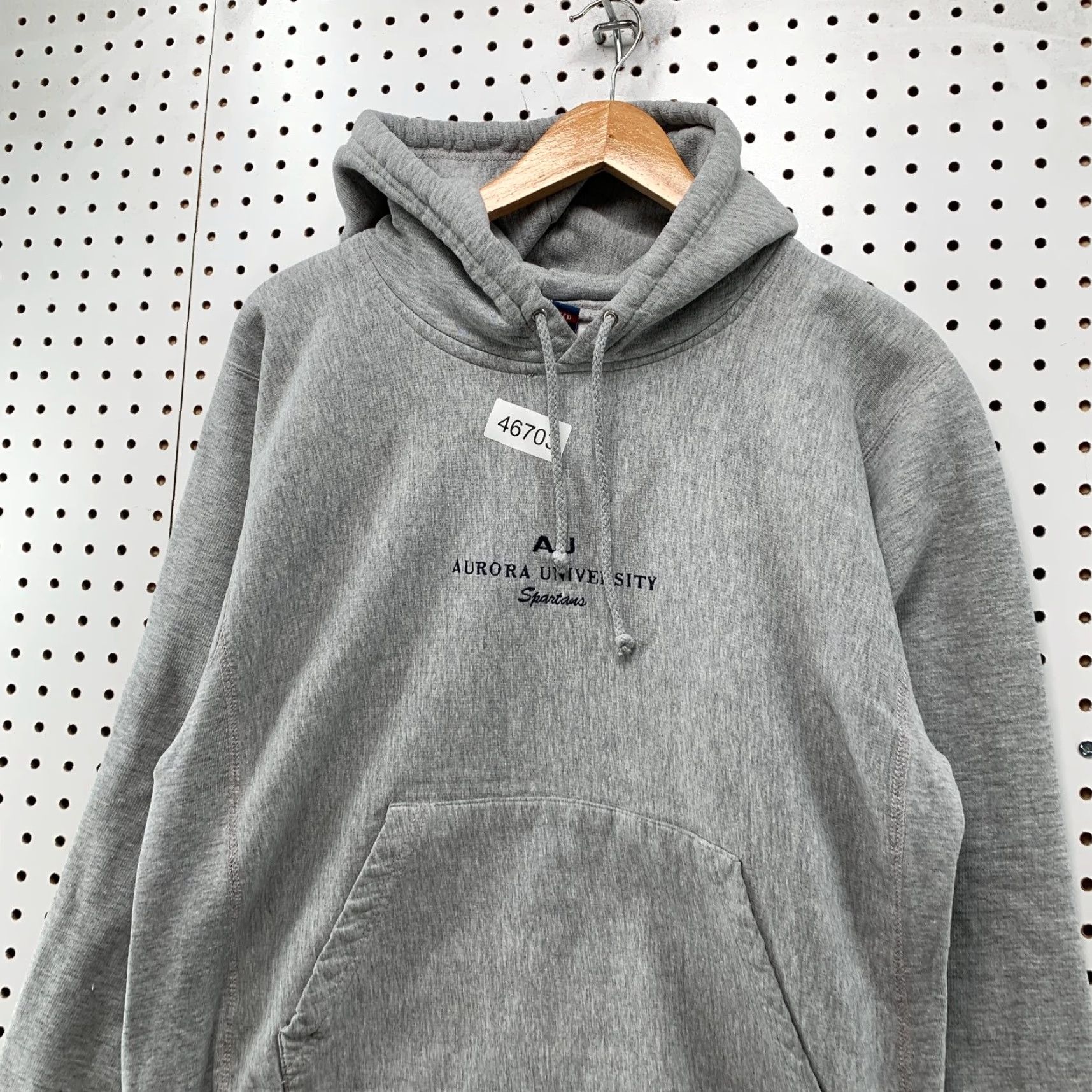 Vintage VINTAGE Aurora University Spartans Hoodie Sweatshirt Mens Medium Hooded Gray Pro Weave Size US M / EU 48-50 / 2 - 6 Thumbnail
