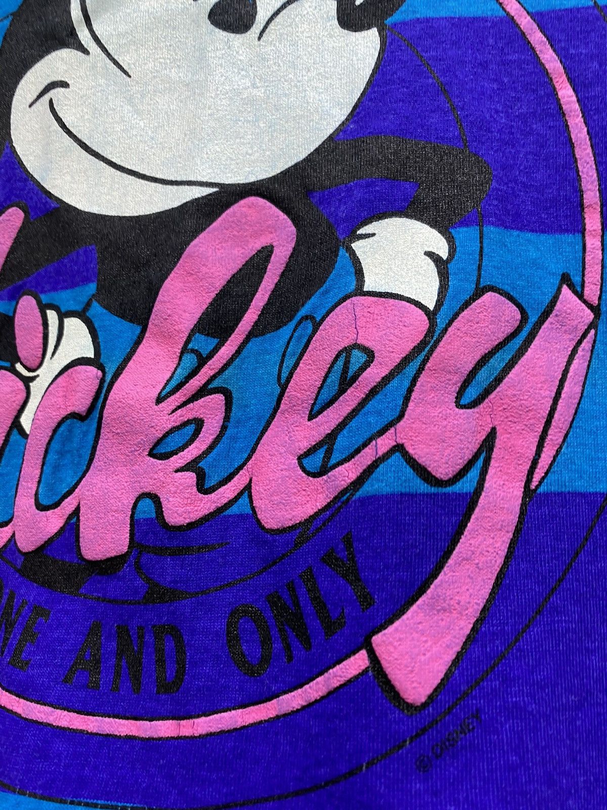 Disney Vintage 90s Disney Mickey Mouse Striped T Shirt USA Size US M / EU 48-50 / 2 - 9 Thumbnail