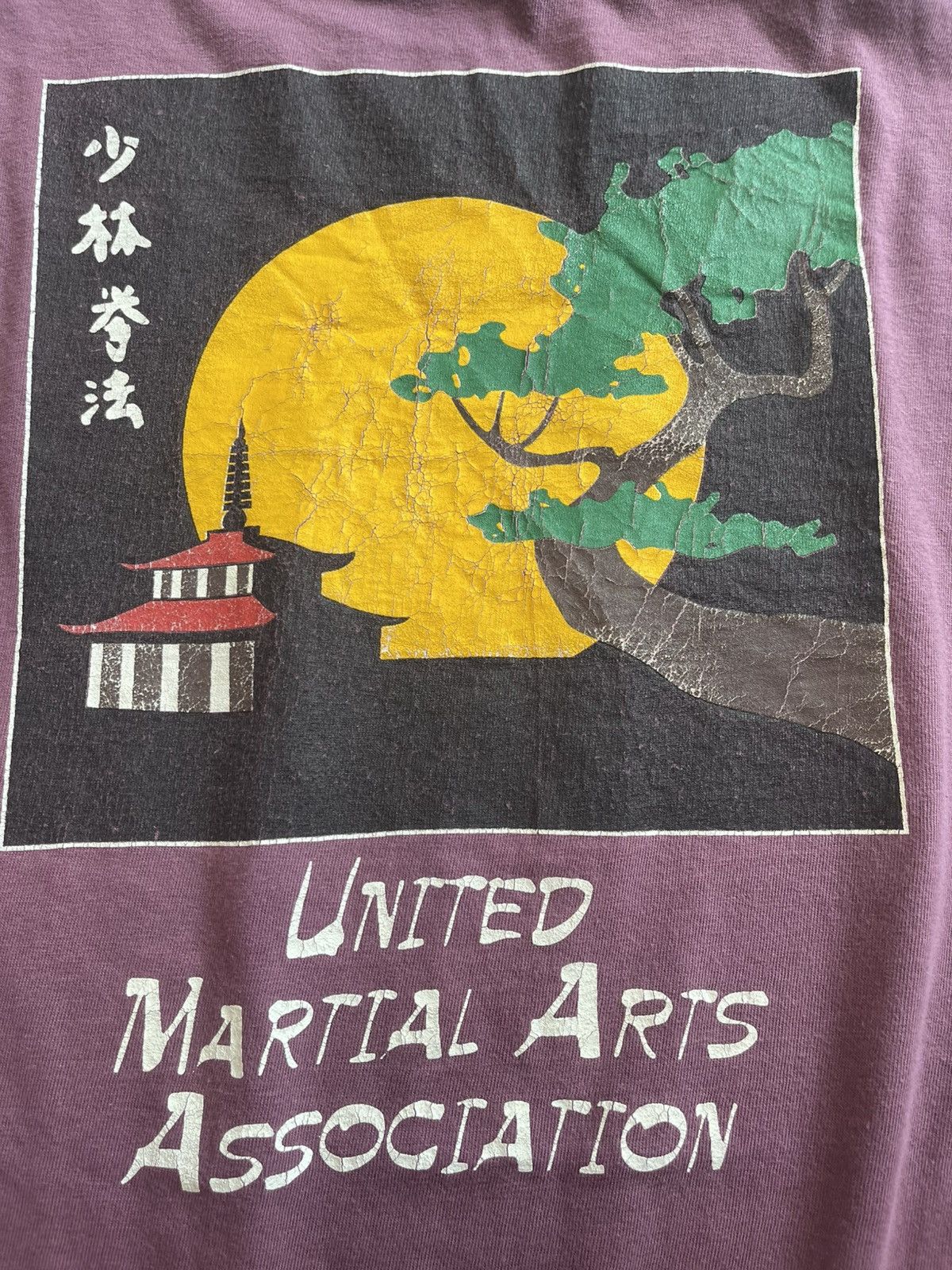 Vintage Vintage 90s Shao Lin Martial Arts Graphic Tee - Sun & Pagoda Size US XL / EU 56 / 4 - 3 Thumbnail