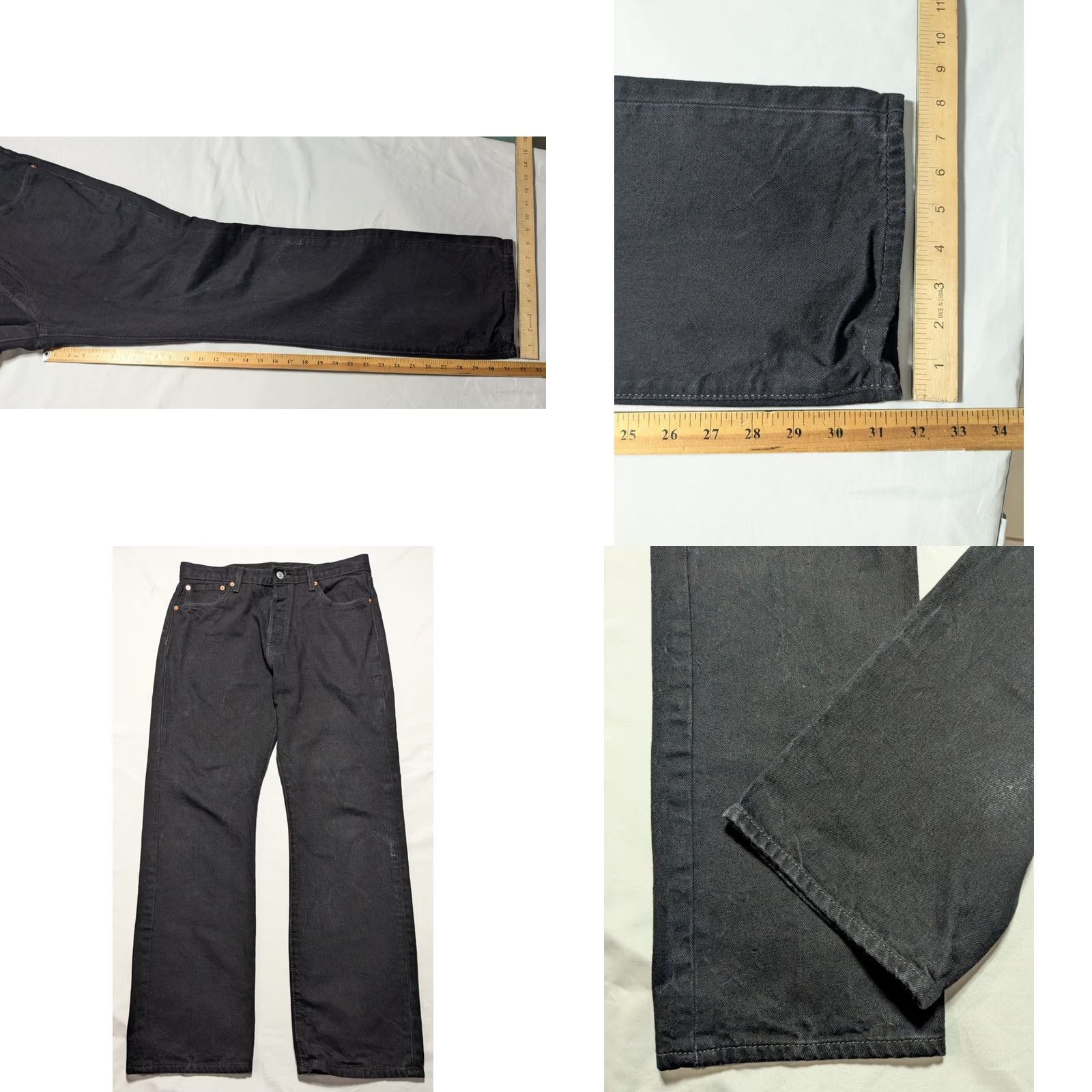 Levi's LEVIS 501 Original Fit - Men 34X32 Black Button-Fly Denim Jeans Shirt? Size US 34 / EU 50 - 8 Thumbnail