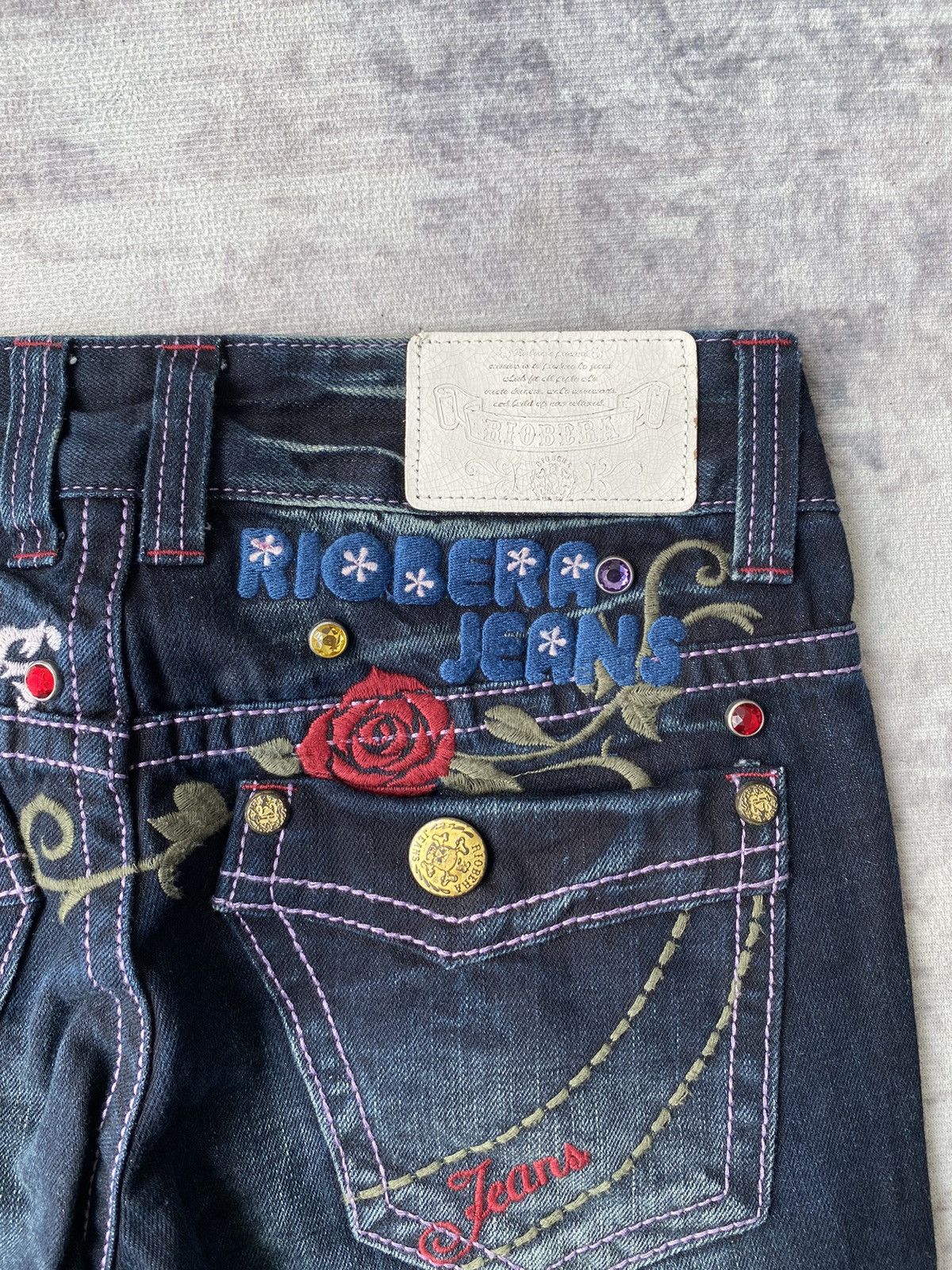 If Six Was Nine Vintage Riobera Embroidered Flared Denim Size US 32 / EU 48 - 3 Thumbnail