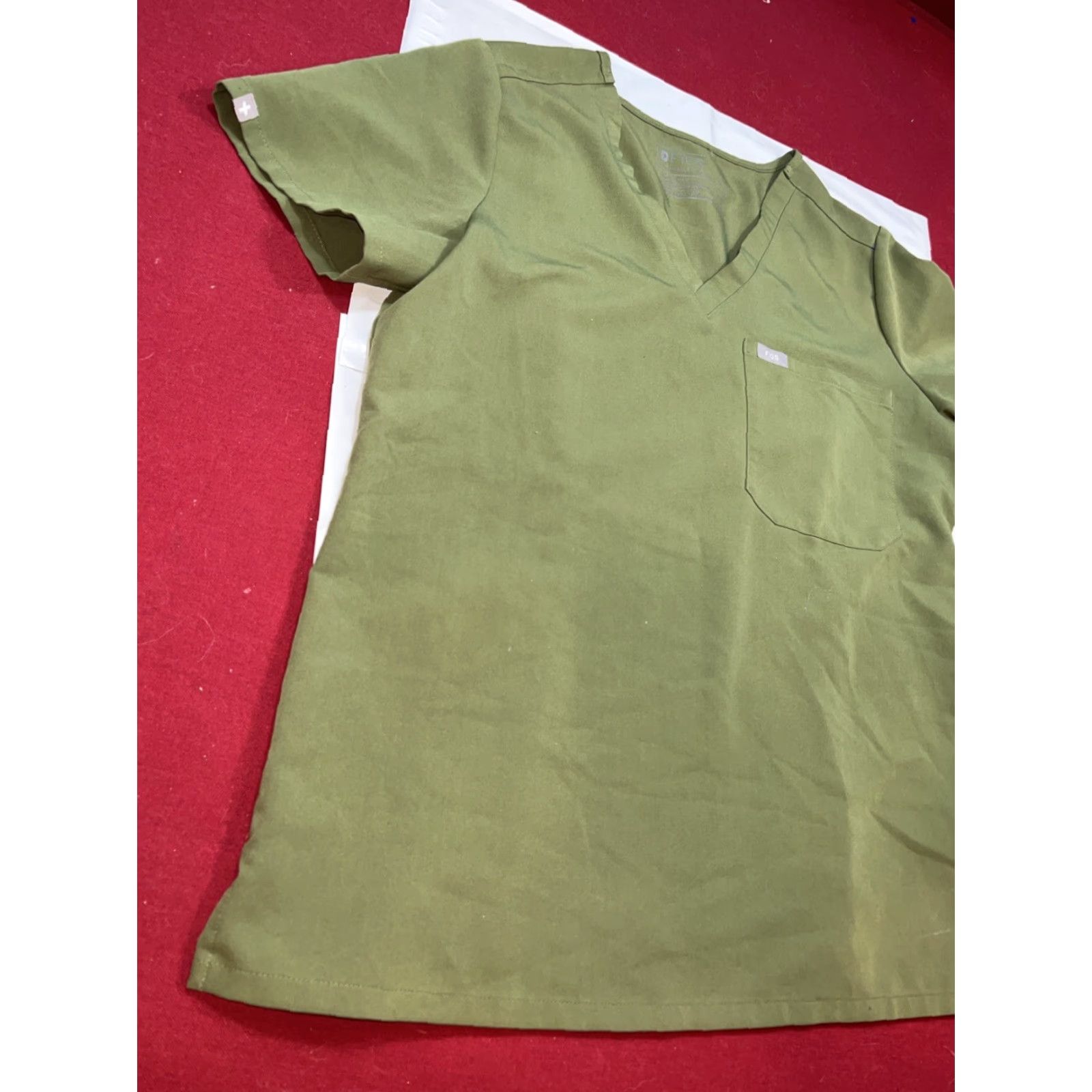 Vintage FIGS Scrubs Top Shirt Womens MEDIUM GREEN V Neck pullover Technical Collection M Size M / US 6-8 / IT 42-44 - 5 Thumbnail
