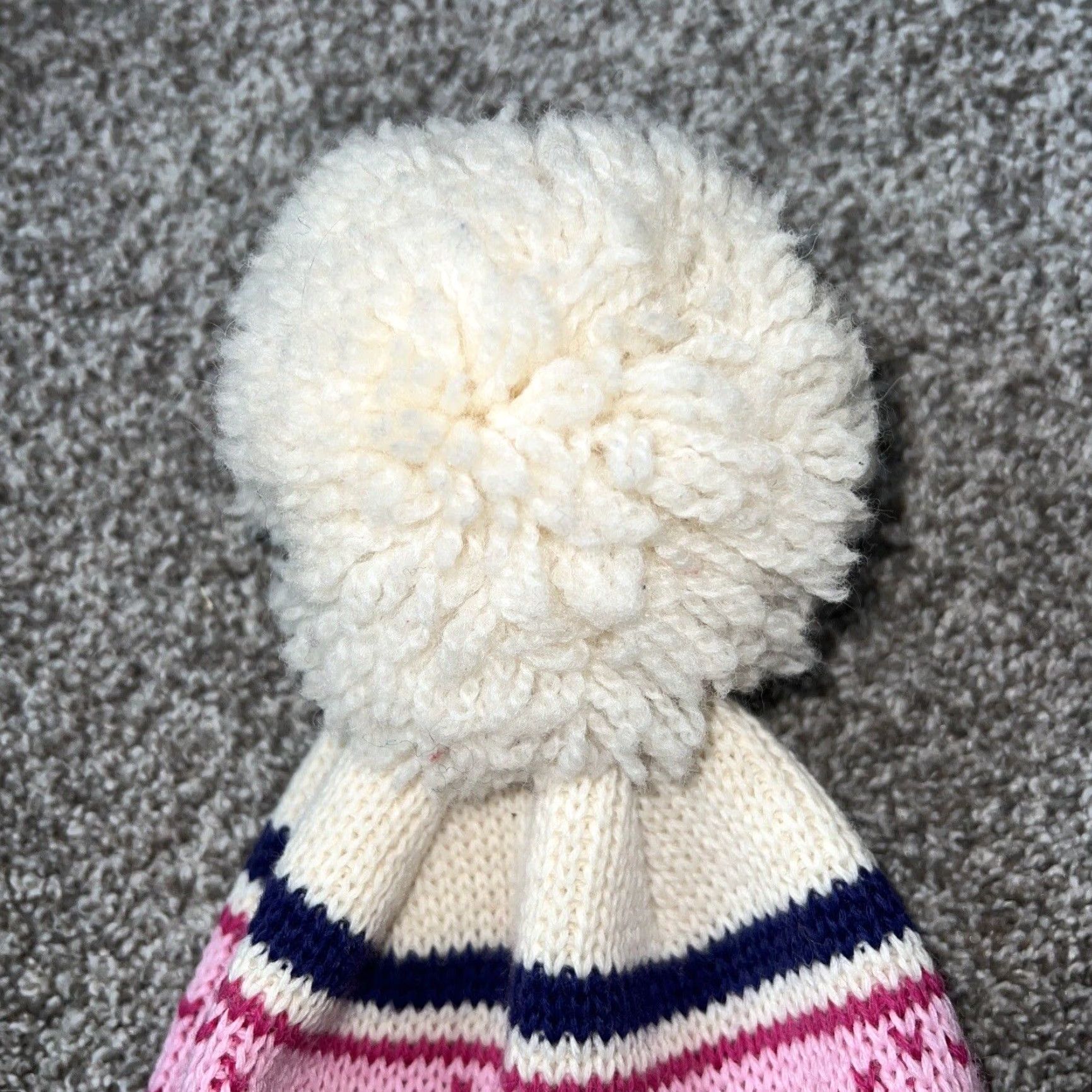 Vintage VTG Wigwam Made In USA Womens Beanie Pom Pom Hat Hat Beanie Womens One Size USA Theme Winter Accessories Size ONE SIZE - 2 Thumbnail