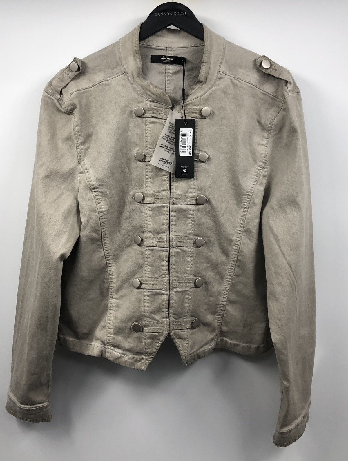 Jaded London Jaded London Drummer Rebel Dirty White Denim Jacket 