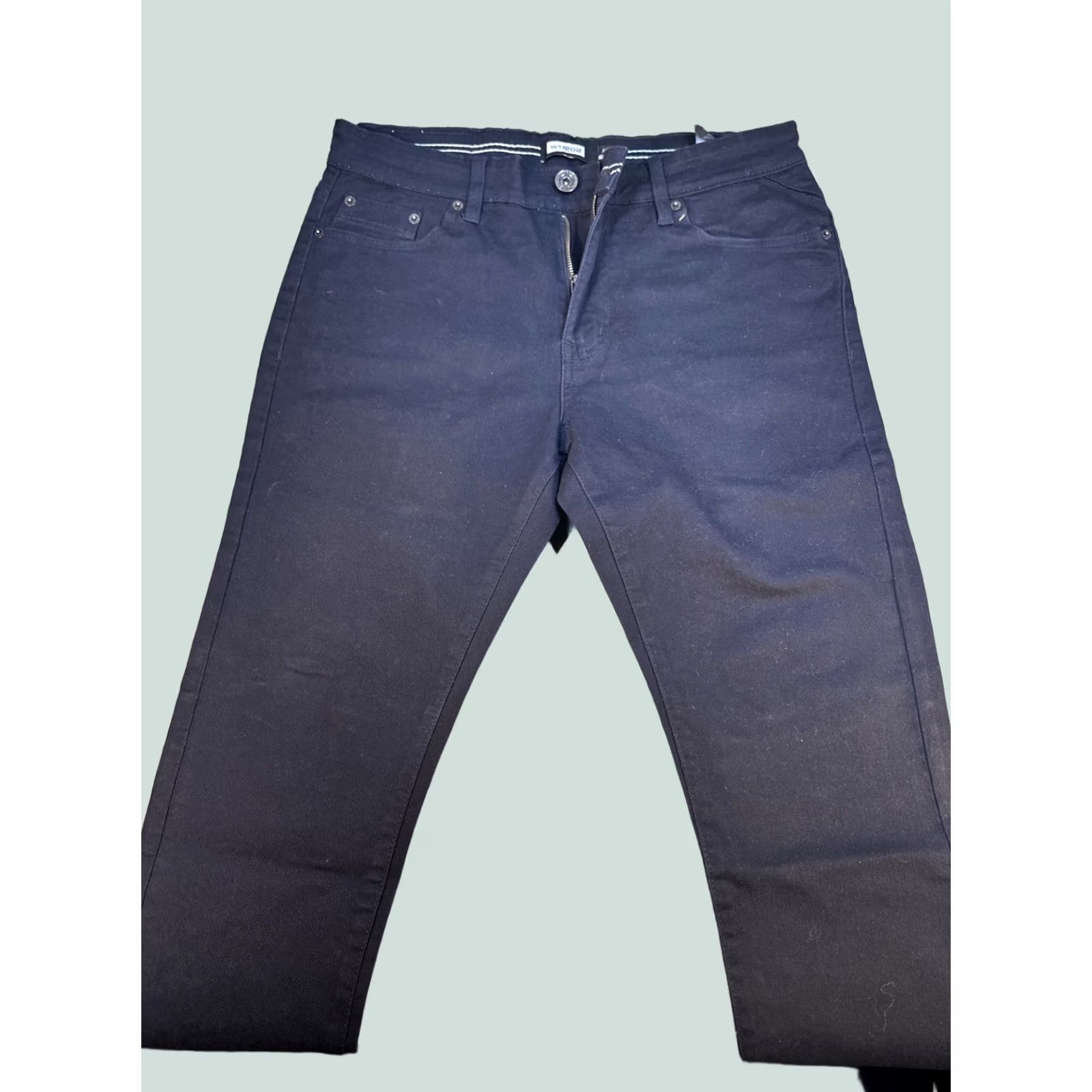 Vintage WT02 Men's Black Jeans 32x30 Distressed Casual Cotton Unisex Adults Regular 38/32 Jeans Black 32x30 Mens Womens Size US 38 / EU 54 - 1 Thumbnail