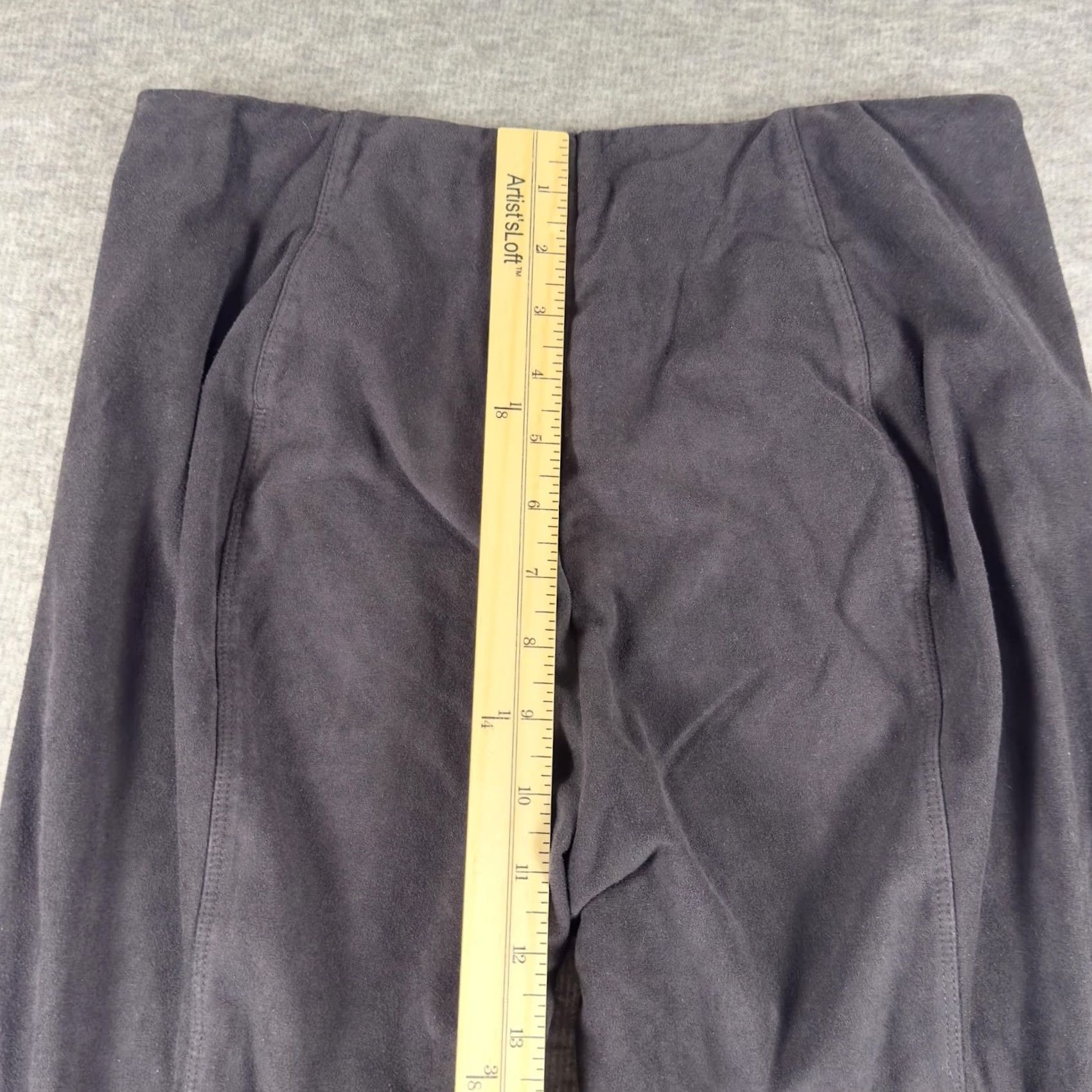 Vintage Lysse Pants Womens Medium Black Faux Suede Leggings High Rise Stretch Pull On Size 32" / US 10 / IT 46 - 6 Thumbnail