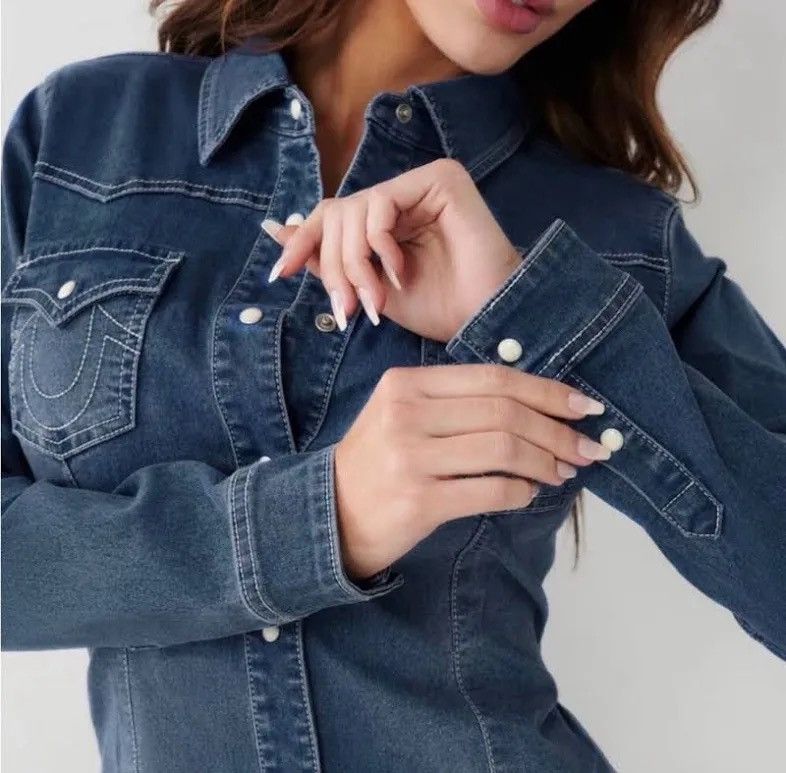 True Religion True Religion Western Denim Shirt Size XS / US 0-2 / IT 36-38 - 11 Thumbnail