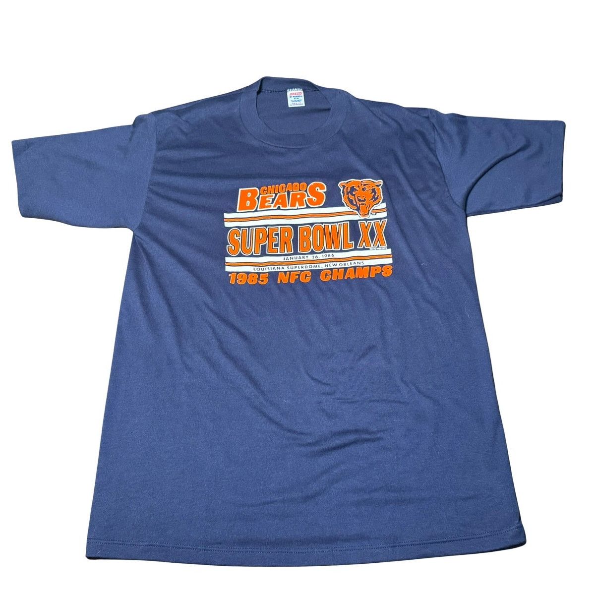 Jerzees Vintage 1986 Chicago Bears Super Bowl XX Champion T-shirt XL Size US XL / EU 56 / 4 - 1 Thumbnail