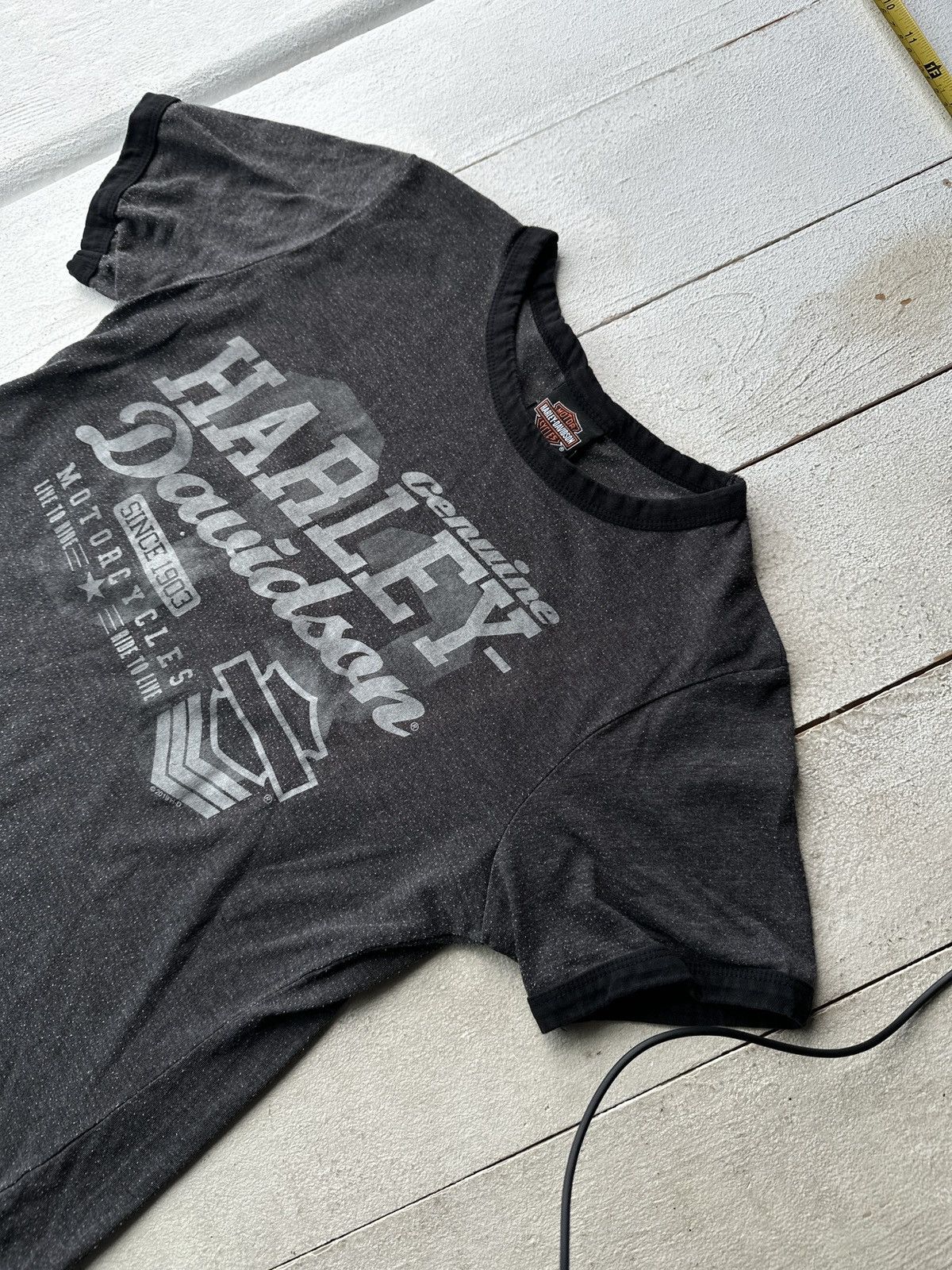 Harley Davidson 🚨VNTG HARLEY DAVIDSON WOMEN BLACK TEE BIG LOGO GOAT Size M / US 6-8 / IT 42-44 - 2 Thumbnail
