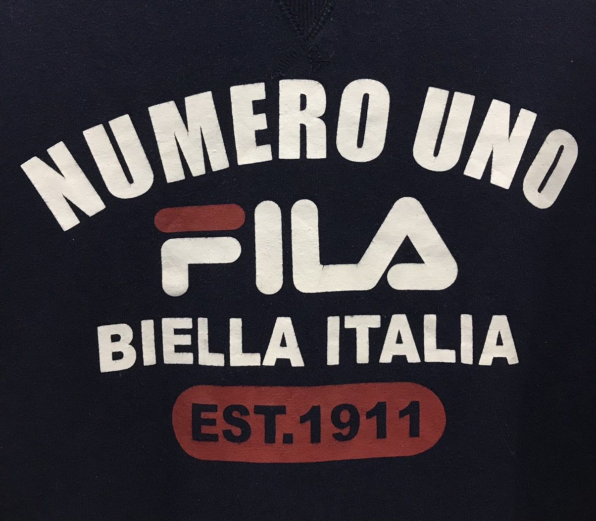 Fila × Vintage Vintage Fila Numero Uno Biella Italia Sweatshirt Size US L / EU 52-54 / 3 - 3 Thumbnail