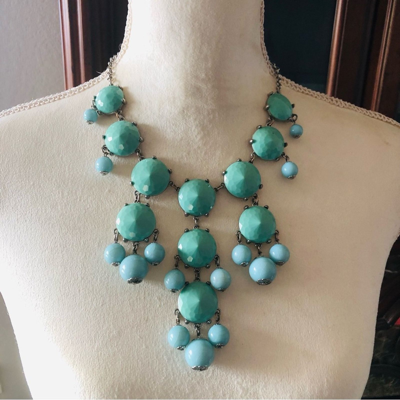 Jewelry Large heavy turquoise blue & green bold necklace Size ONE SIZE - 2 Thumbnail