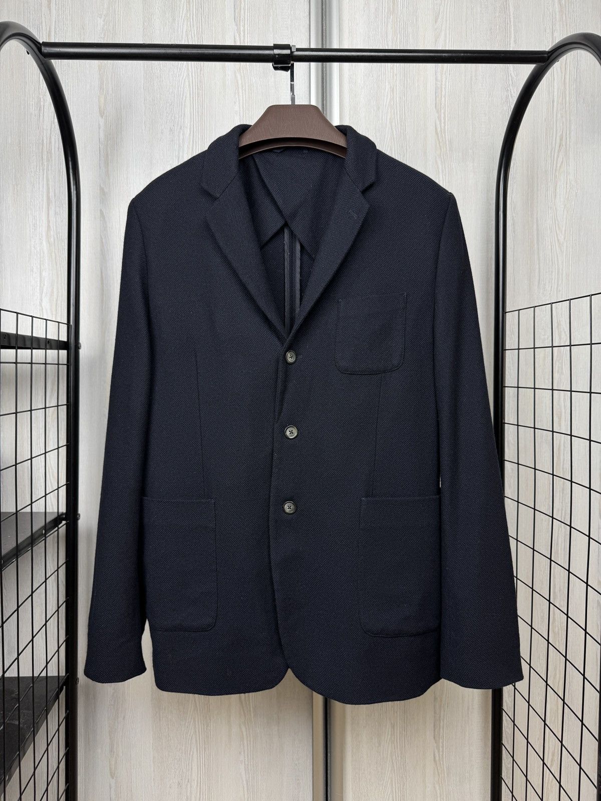 CLOSED CLOSED wool cashmere navy blue unlined 3 button blazer Size 44R - 1 Thumbnail