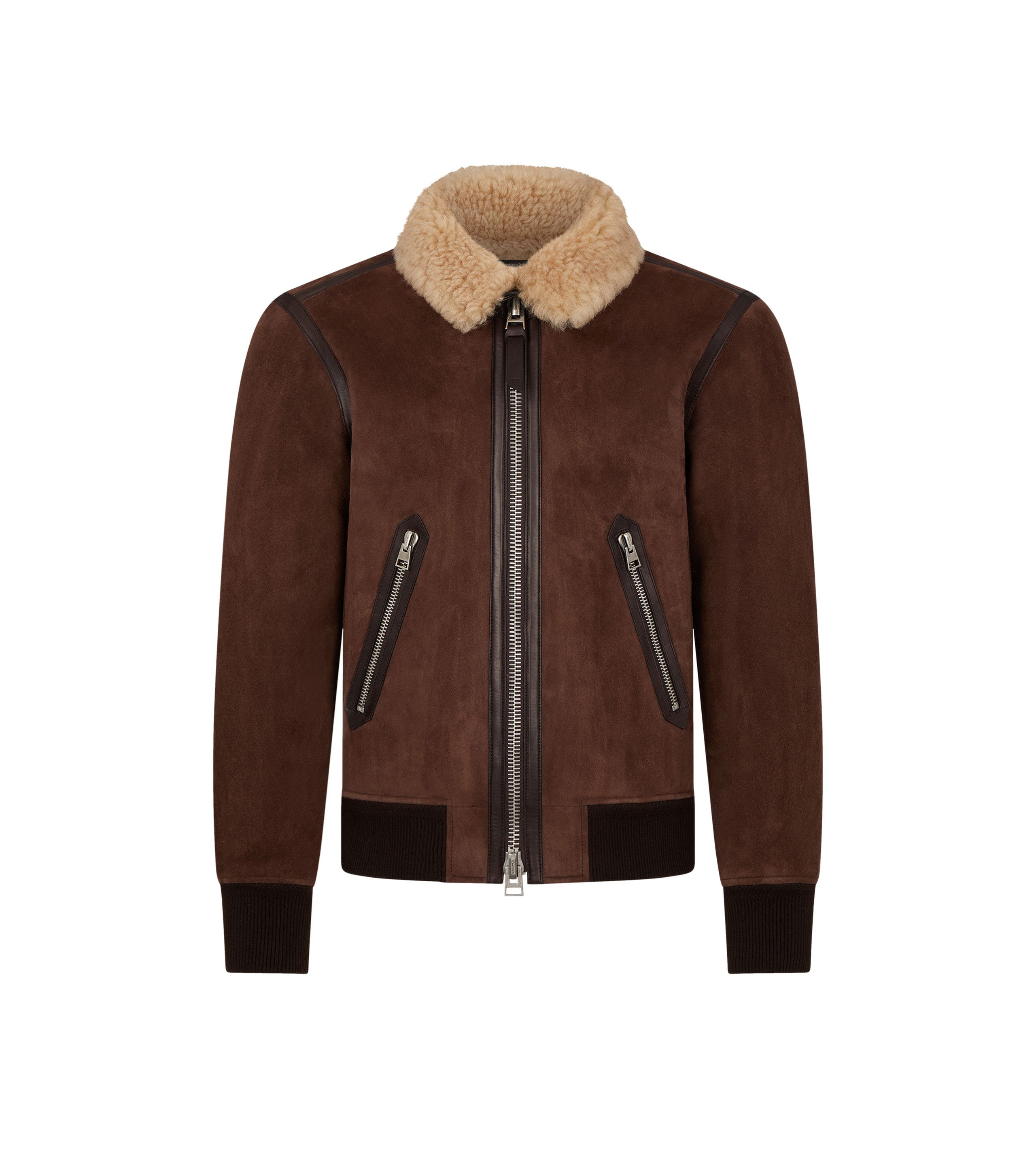 Tom Ford o1w1db10925 LBS053 Leather Wear Blouson Jacket in Dark Brown Size US L / EU 52-54 / 3 - 1 Thumbnail
