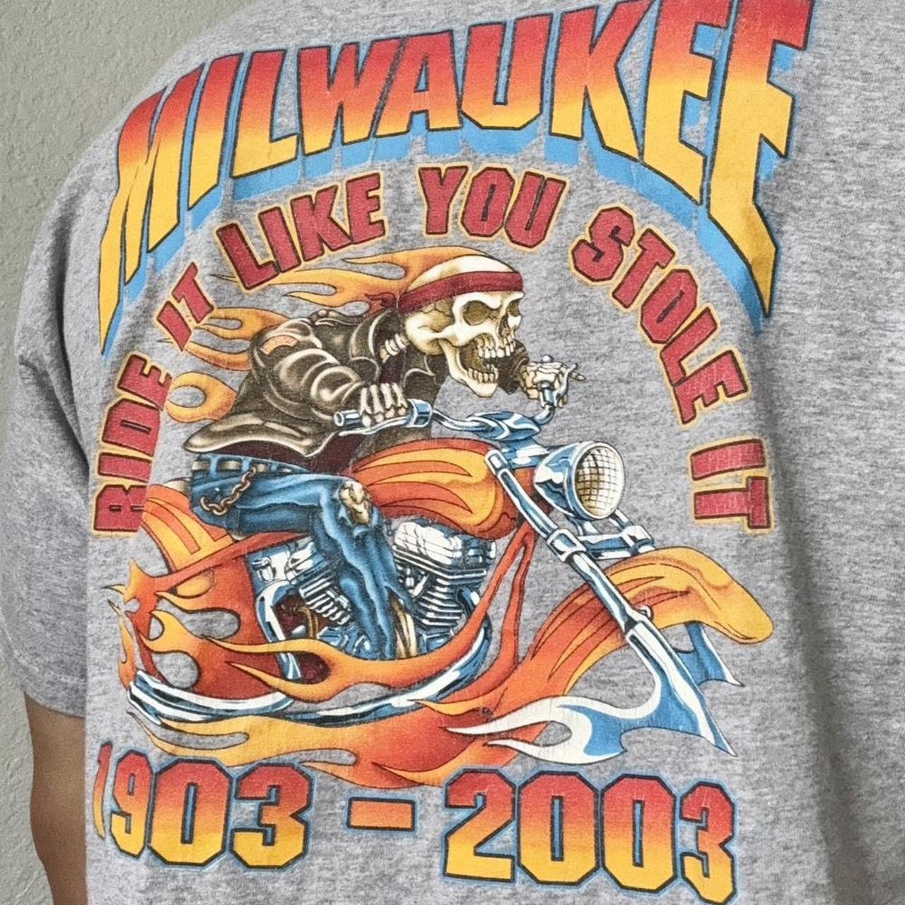 Vintage Vintage 2003 Milwaukee Bike Week Motorcycle Graphics Tee Size US L / EU 52-54 / 3 - 3 Thumbnail