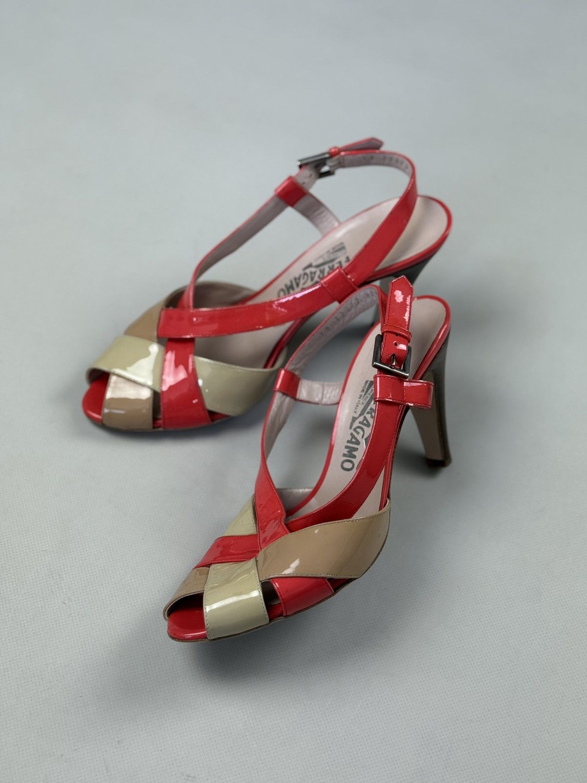 Salvatore Ferragamo Salvatore Ferragamo Ladies Leather Strappy Heels Shoes Size US 7.5 / IT 37.5 - 18 Thumbnail