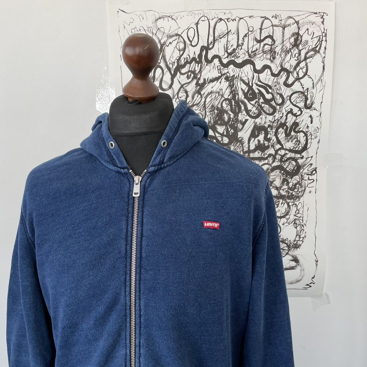 Levi's × Vintage Vintage Levi’s Zip Up Graphic Hoodie Distressed Y2K Size US L / EU 52-54 / 3 - 3 Thumbnail