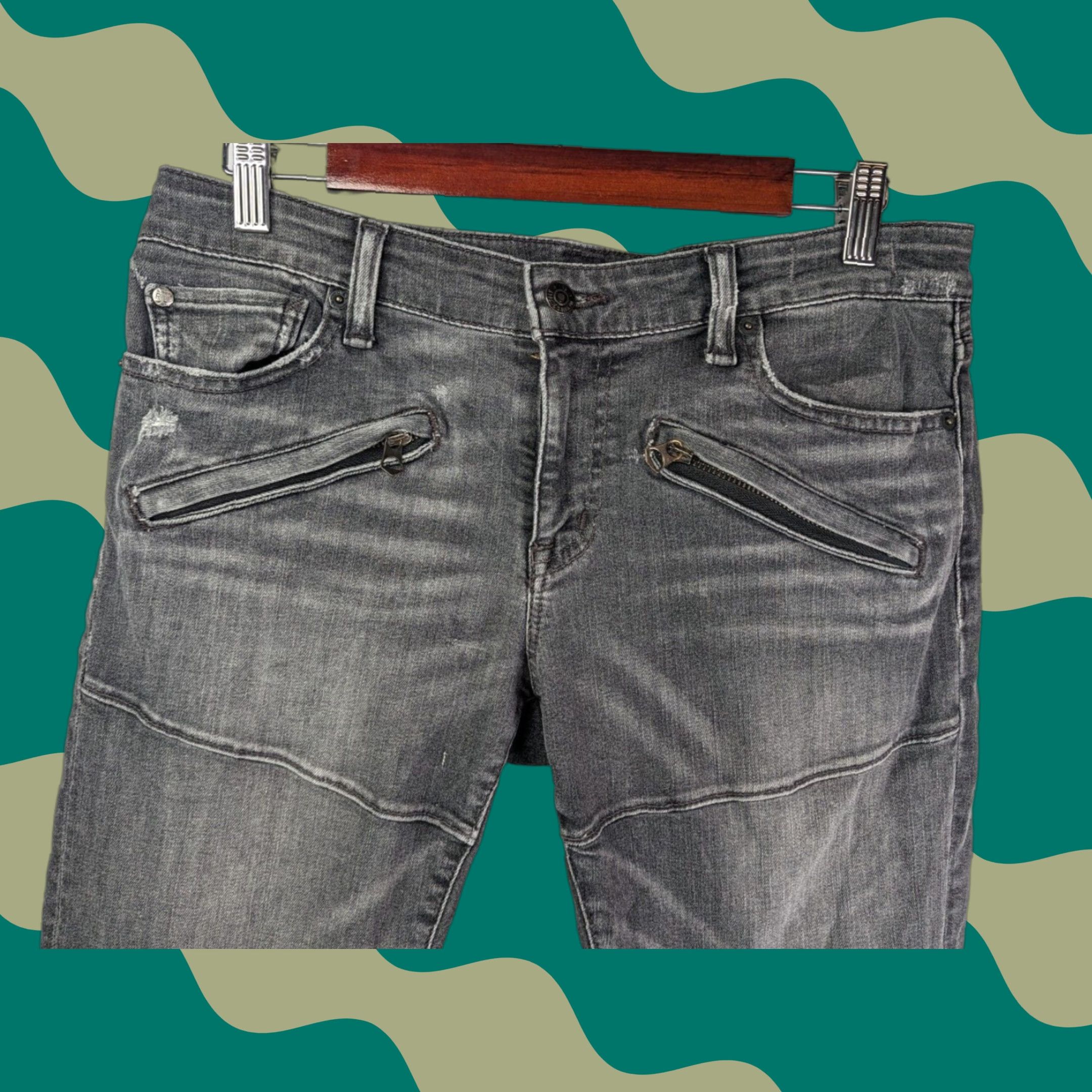 Ralph Lauren VINTAGE Denim & Supply Ralph Lauren Distress Hutton Moto Biker Morgan Crop Skinny Jeans Denim & Supply Ralph Lauren Size 24" / US 00 / IT 34 - 1 Thumbnail