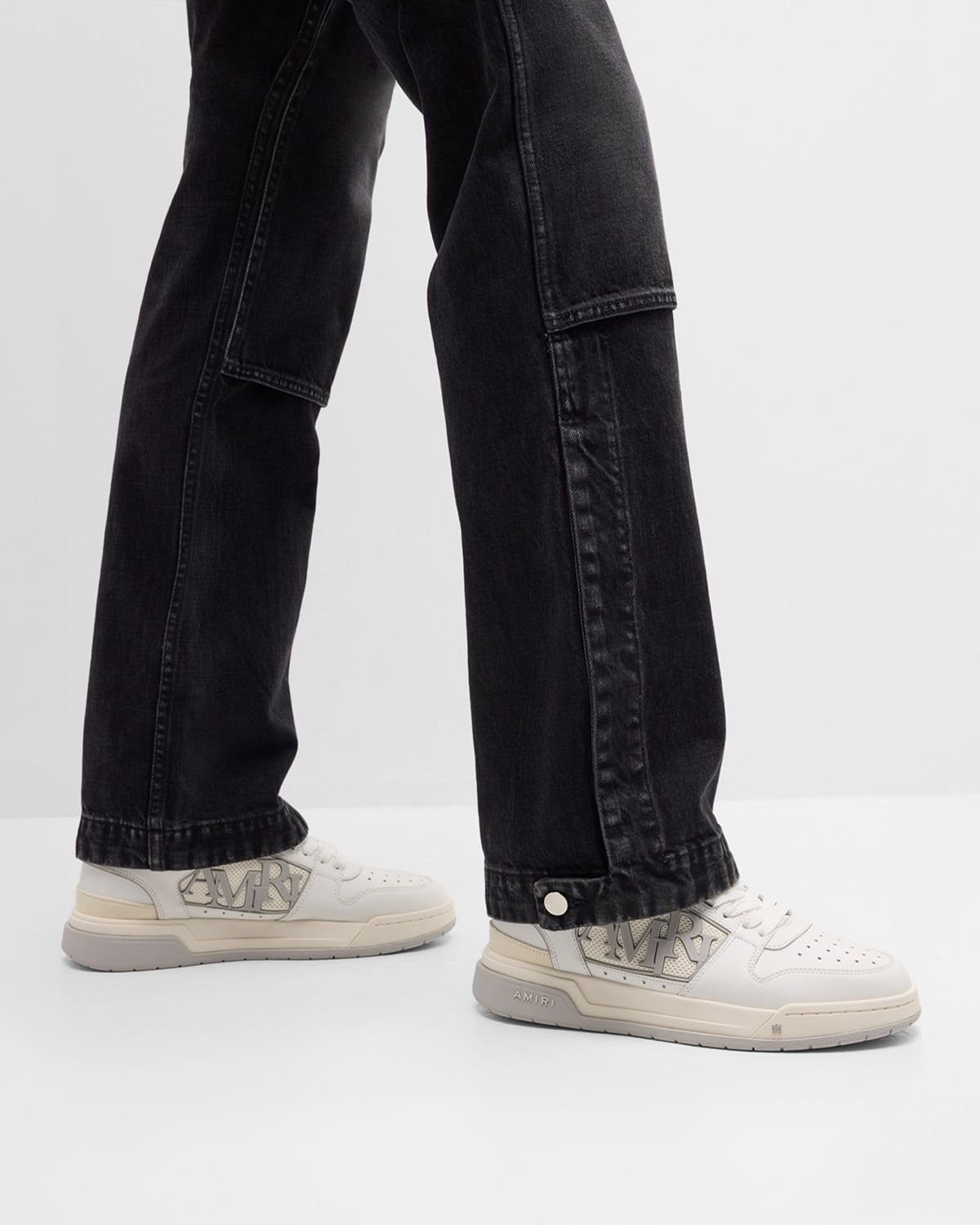 Amiri o1s1wg110425 Classic Low-Top Sneakers in White/Grey Size US 12 / EU 45 - 3 Thumbnail