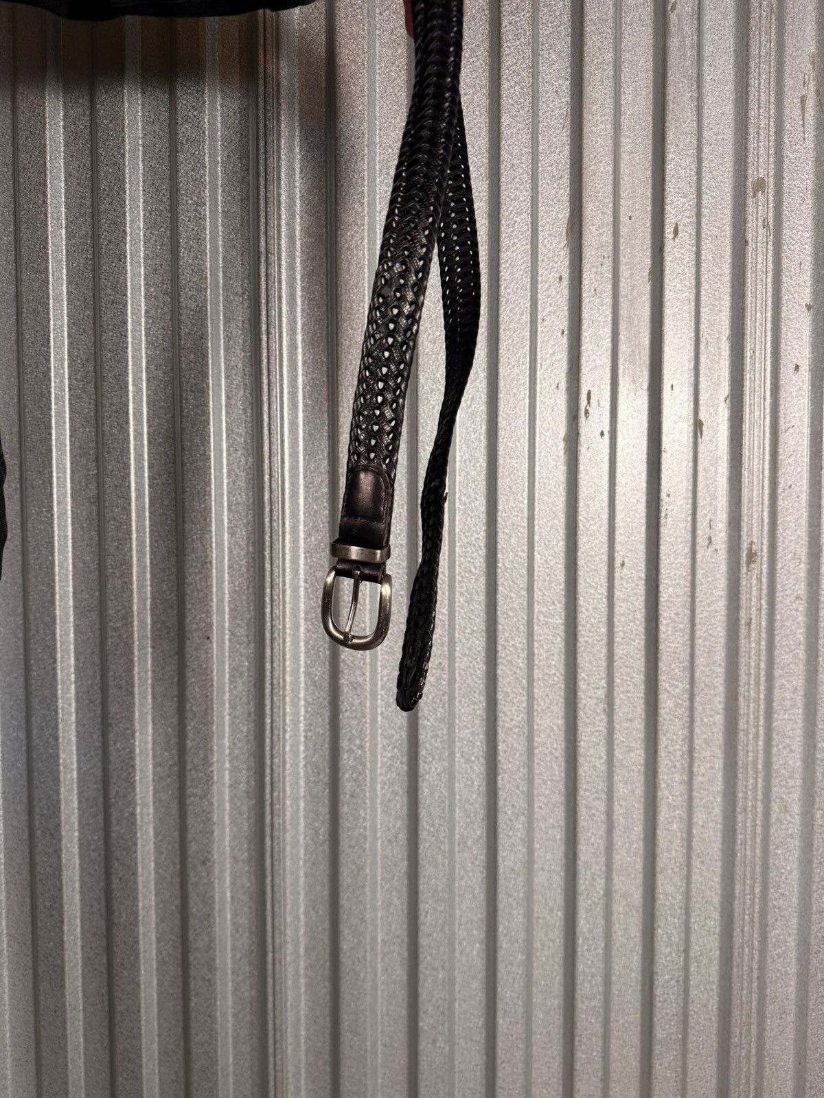 Other Vintage Black Snake Ribbed Western Loop Belt Black Size 36 - 6 Thumbnail