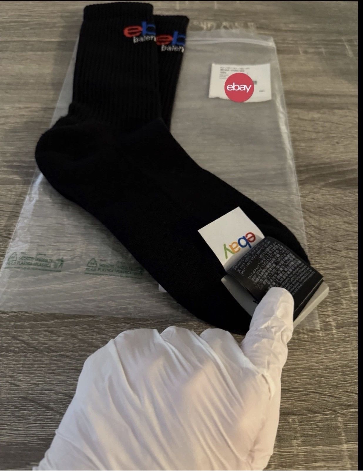Balenciaga × eBay Balenciaga Ebay Socks In Black Size Large Authentic Size ONE SIZE - 10 Thumbnail