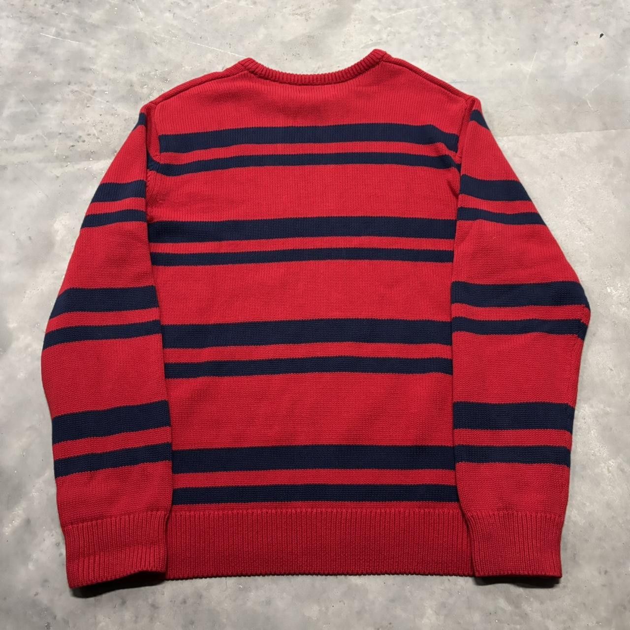 Japanese Brand × Vintage Crazy Vintage Y2K/2000s Grunge Red Striped Streetwear Skater Sweater! Size US L / EU 52-54 / 3 - 5 Thumbnail