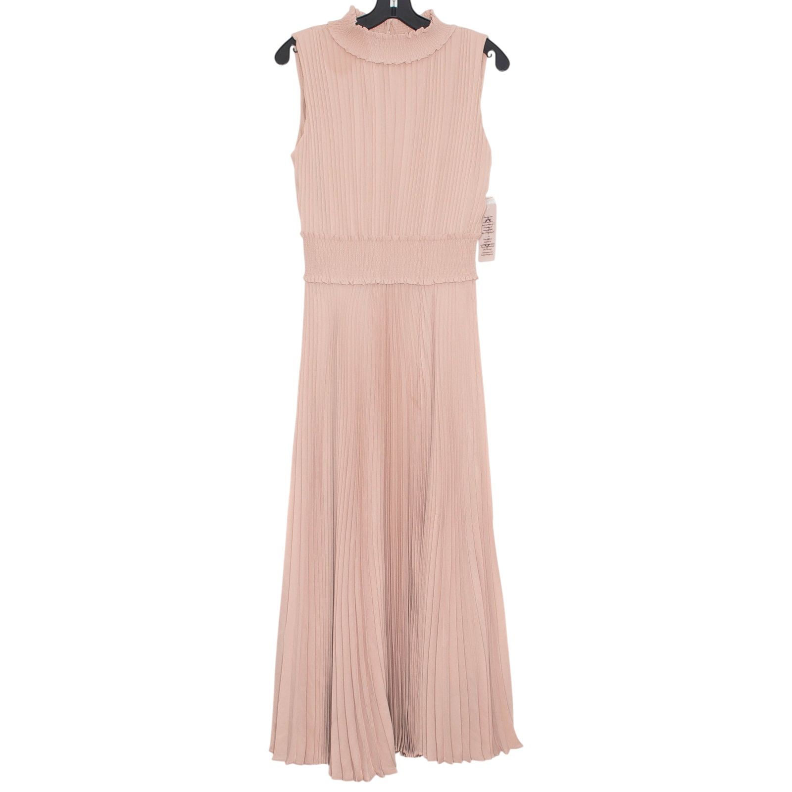 Nanette Lepore NWT Nanette Lepore Maxi Dress Pleated Smock High Neck Pink 8 Size M / US 6-8 / IT 42-44 - 1 Thumbnail
