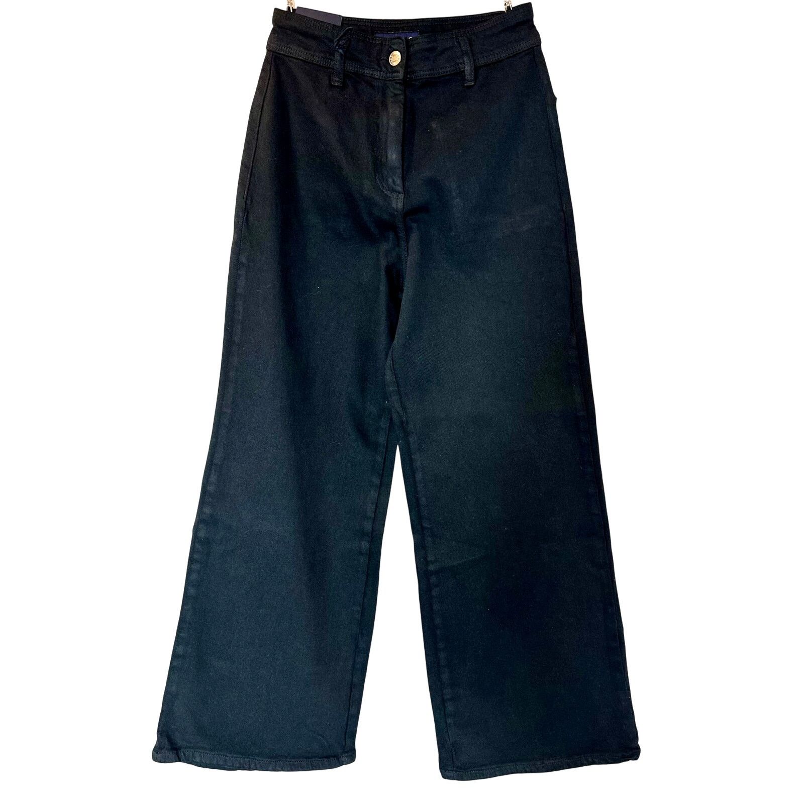 PIOMBO MP Piombo High Rise Wide Leg Jeans Black size 4 Size 27" / US 4 / IT 40 - 5 Thumbnail