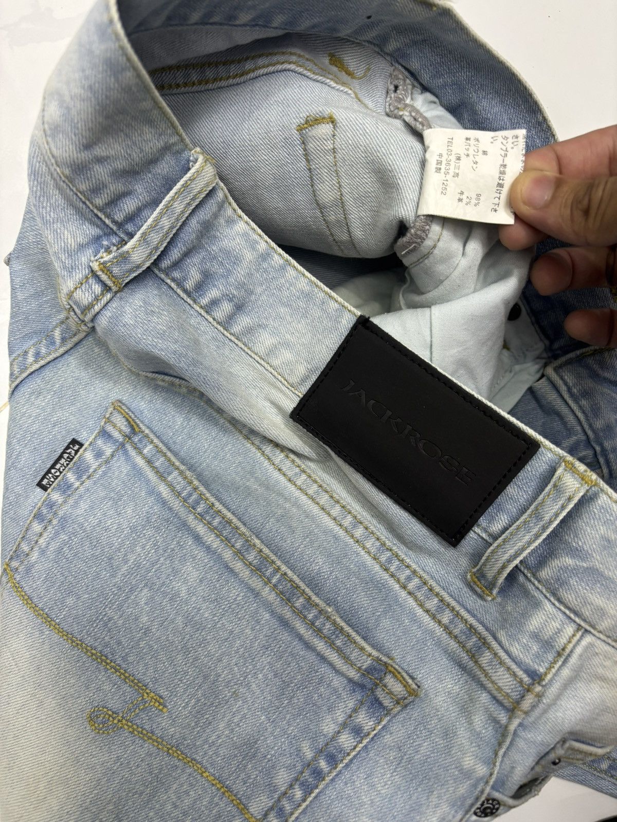 JACKROSE Jack Rose Clawmark Distressed Skinny Jeans Size US 31 - 12 Thumbnail