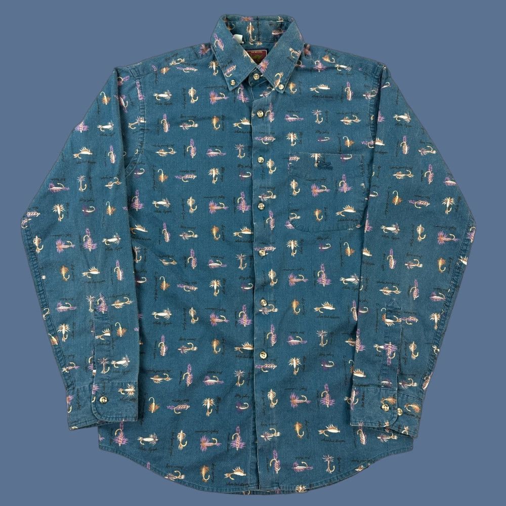 Vintage Vintage Duxbak Shirt Mens Medium Blue Fly Fishing Lure Print Button Down Outdoor Shirt Mens Medium Blue Fly Fishing Lure Print Button-Down Outdoor Size US M / EU 48-50 / 2 - 1 Thumbnail