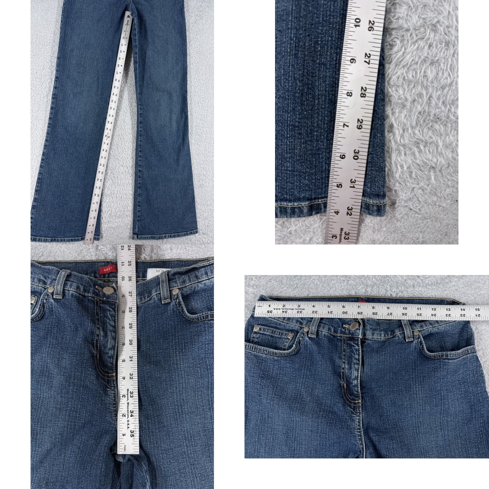 NEXT VINTAGE NEXT Women's Flared Jeans Size 12 Cotton Blend Blue Denim Mid Rise 28x32 Size 34" / US 12 / IT 48 - 8 Thumbnail
