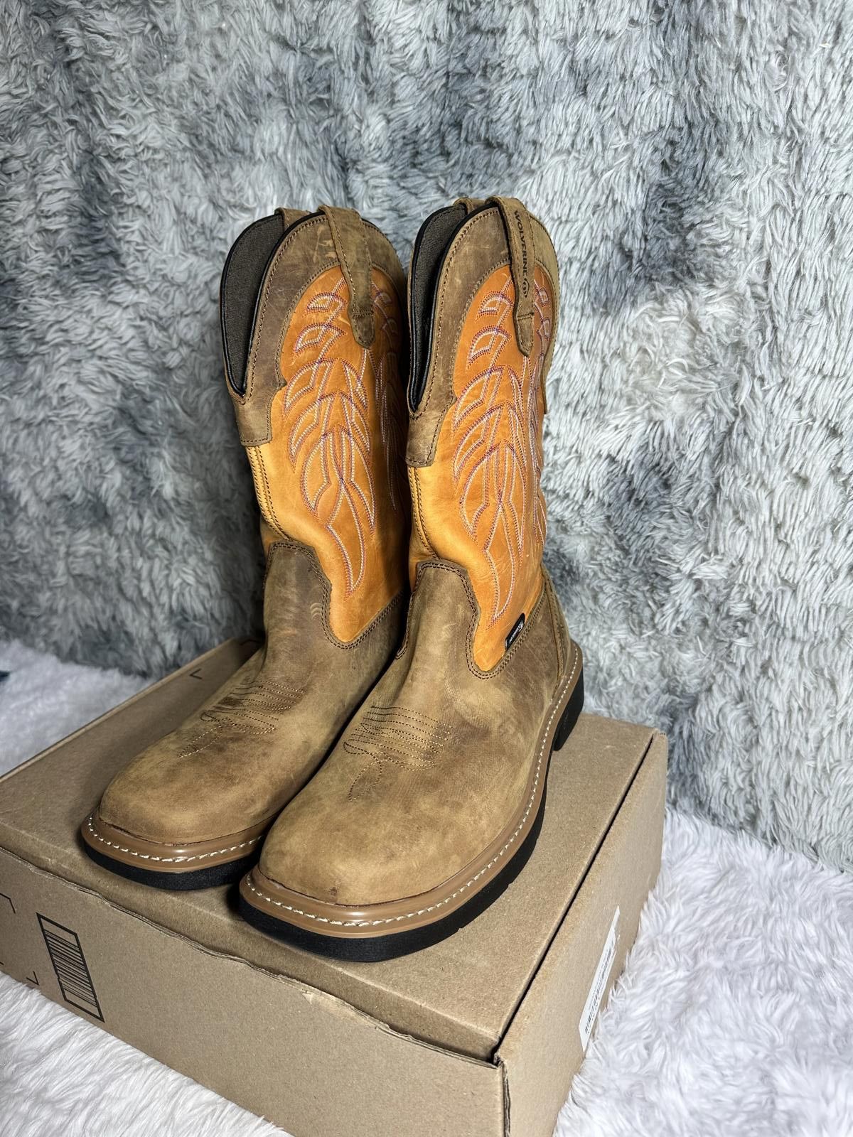 Durango Wolverine Men's Waterproof Western Work Boots Brown and Tan Size ONE SIZE - 2 Thumbnail