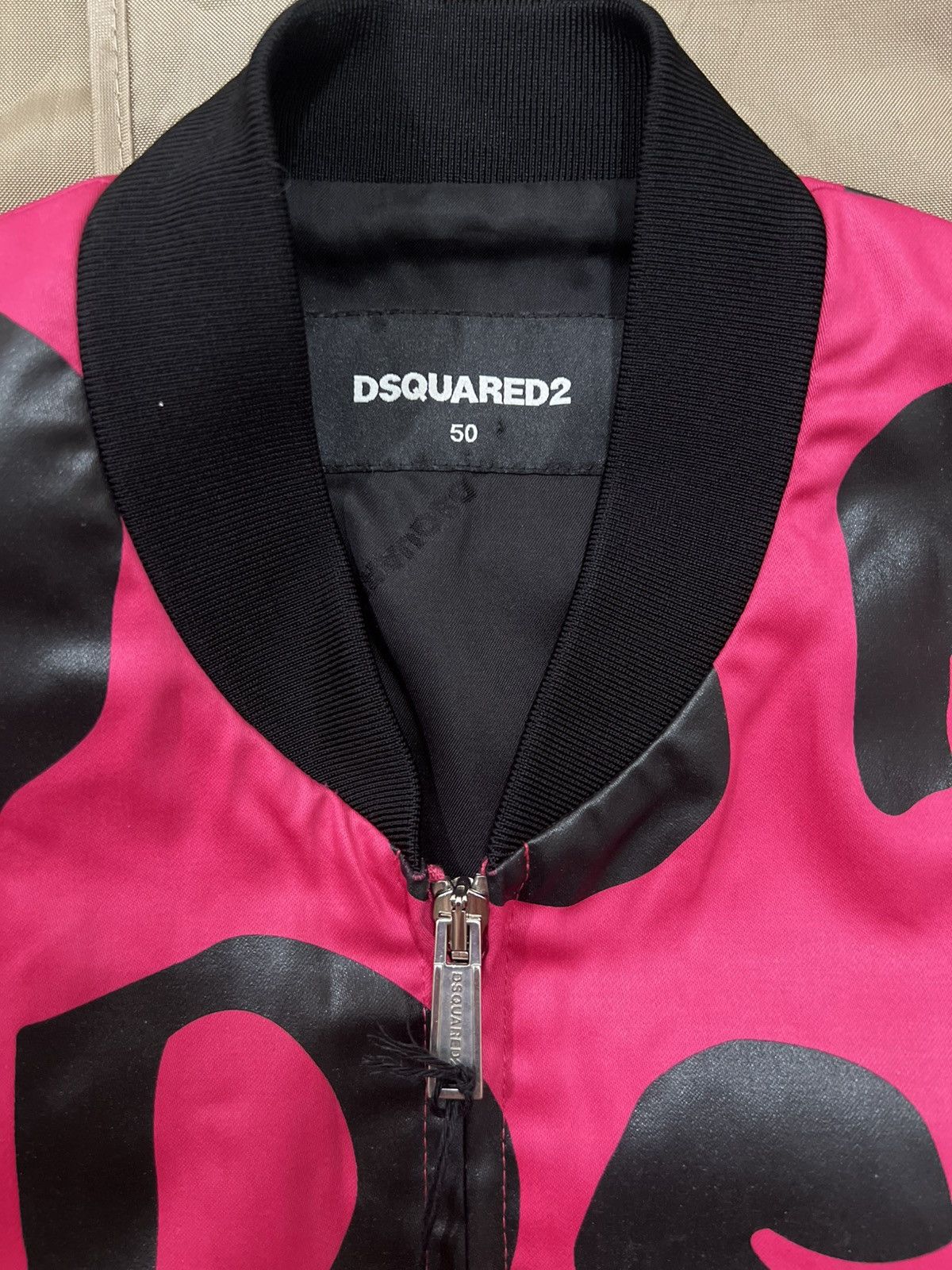 Dsquared2 Dsquared2 Men’s ’80S POP ART’ Print Leather Bomber size 50 Size US M / EU 48-50 / 2 - 2 Thumbnail
