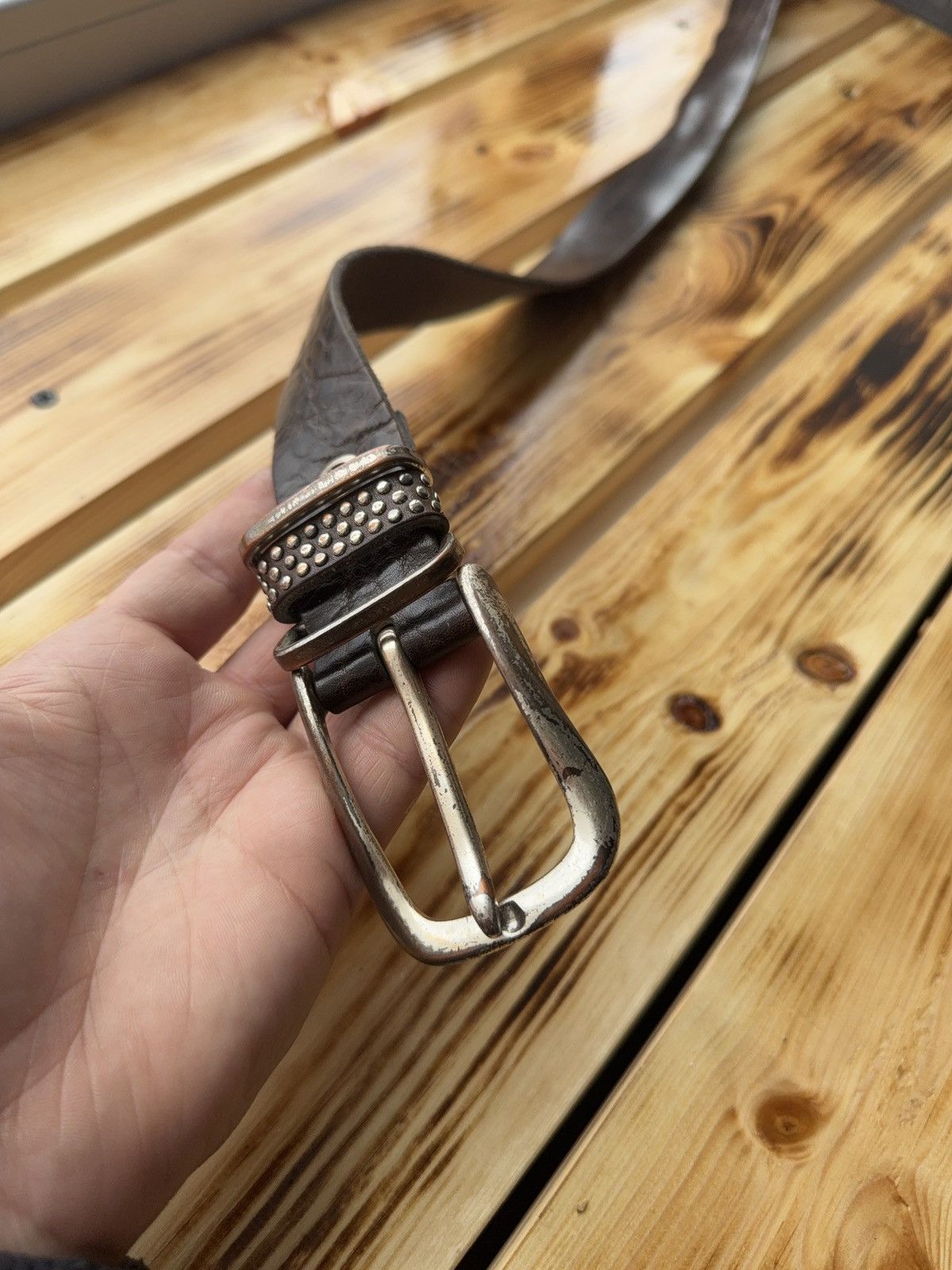 If Six Was Nine Vintage Japanese Studded Leather Punk Emo Rock Goth Y2K belt Size ONE SIZE - 9 Thumbnail