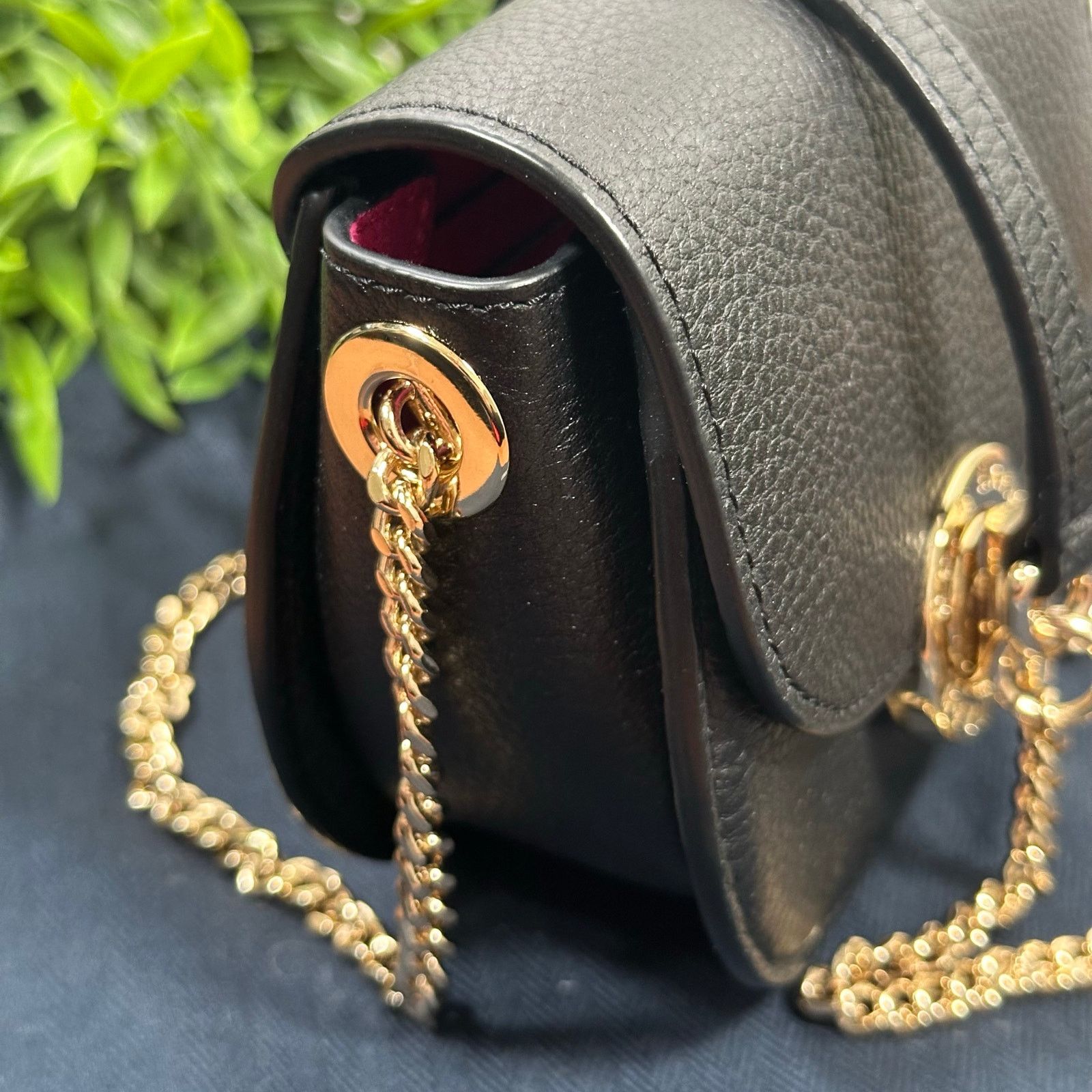 Cole Haan Cole Haan Mini Turnlock Black Pebbled Leather Crossbody Bag Size ONE SIZE - 4 Thumbnail