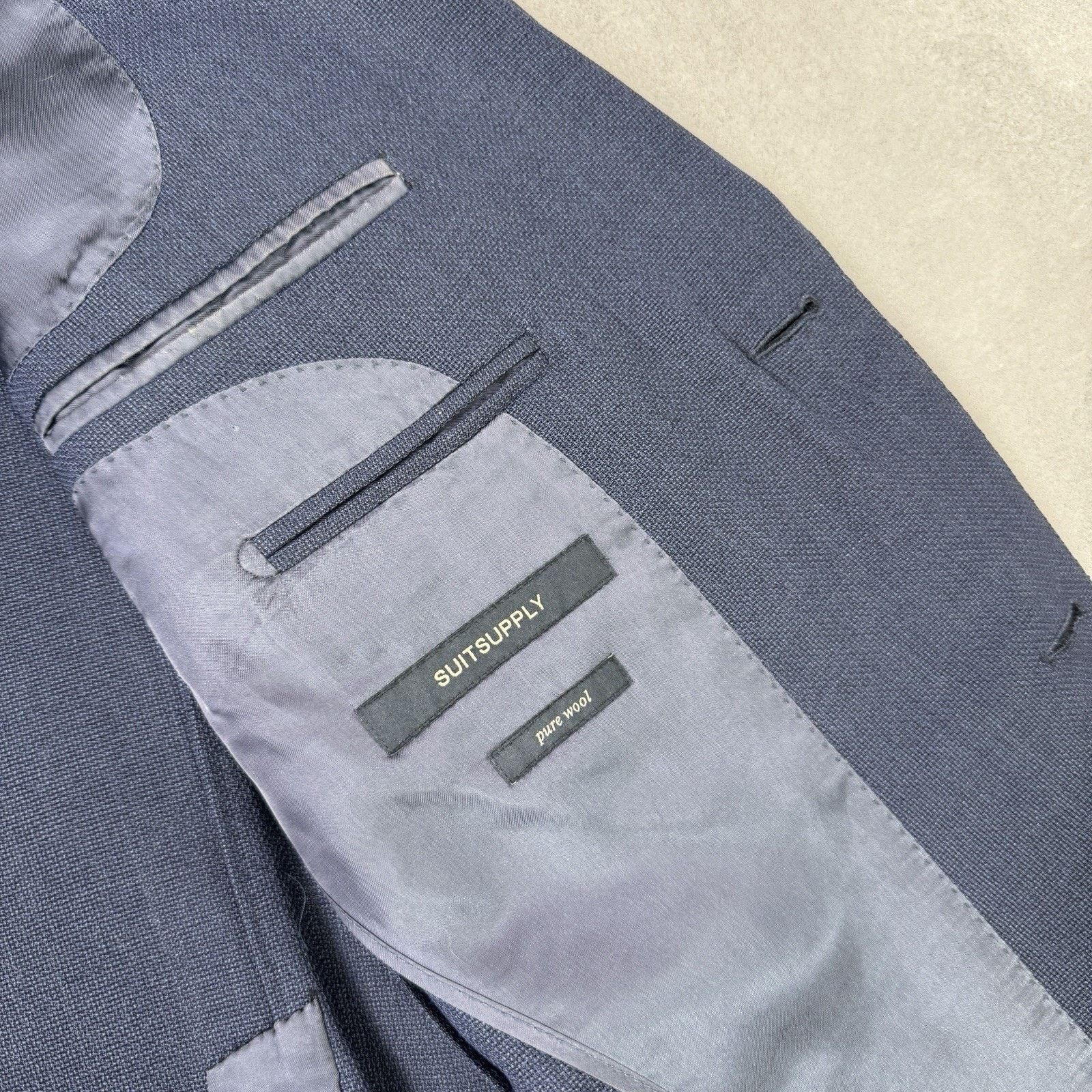 Suitsupply SUITSUPPLY HAVANA HL Wool Men's Blue Blazer Jacket Size 54 Size 44R - 11 Thumbnail
