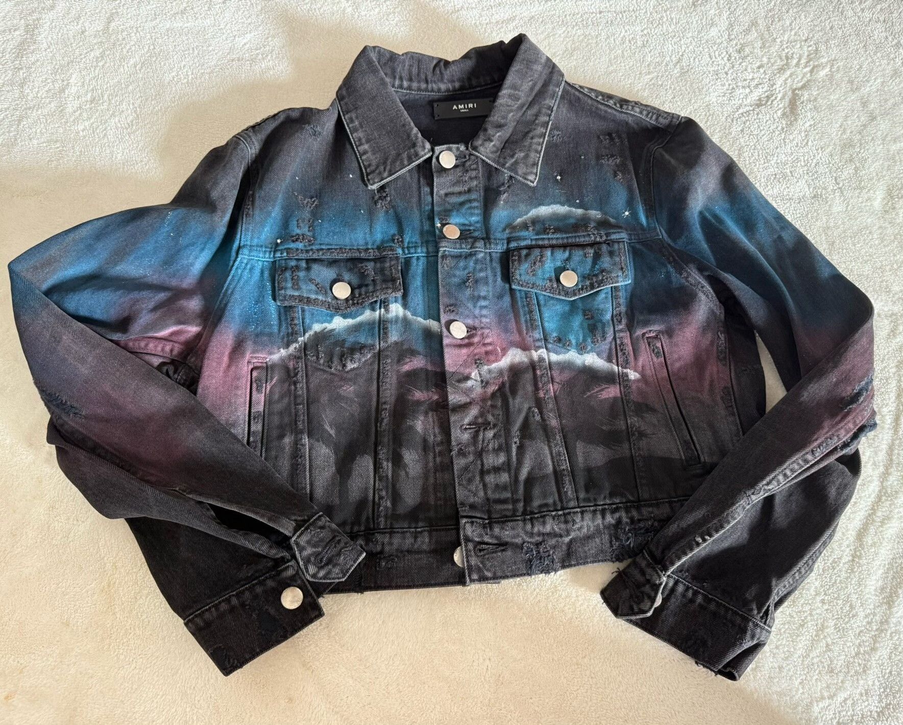 Amiri Amiri Denim Jacket with Unique Design Size US S / EU 44-46 / 1 - 1 Thumbnail