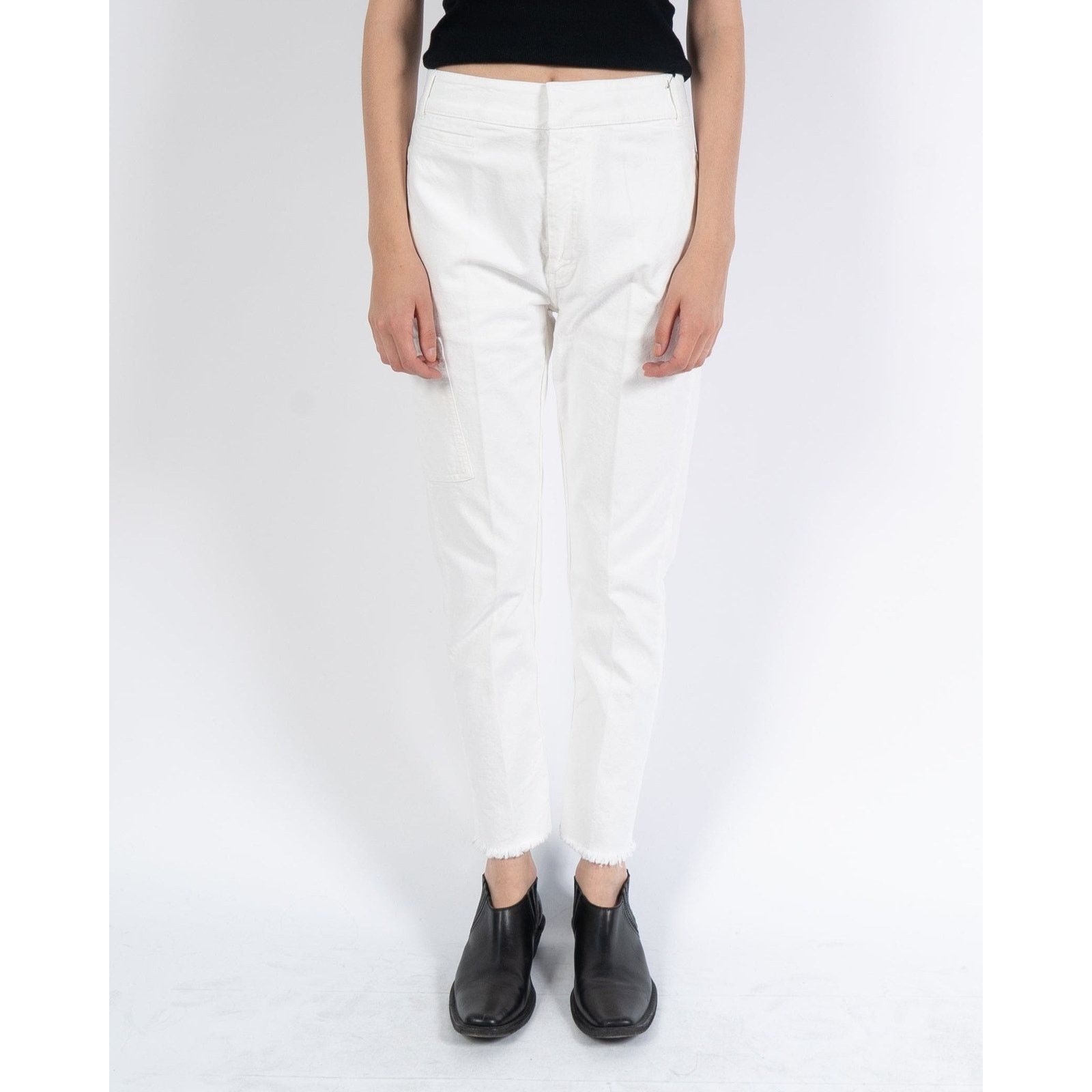 Haider Ackermann FW19 White Cropped Denim Trousers Size 26" / US 2 / IT 38 - 1 Thumbnail