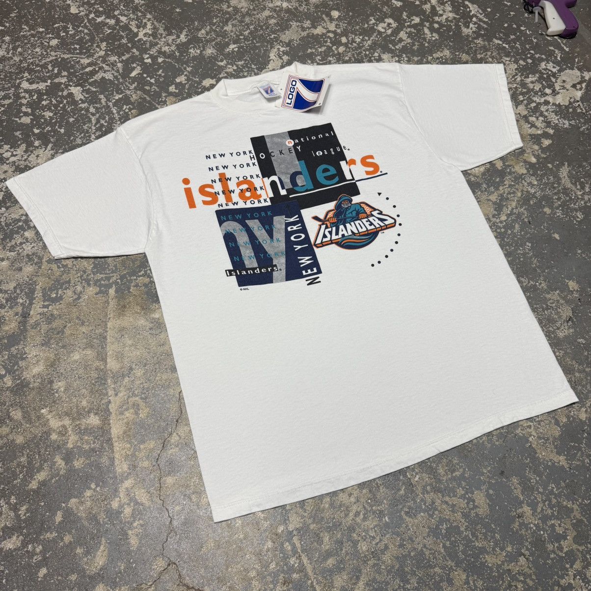 Logo 7 Vintage New York Islanders NHL White NHL 90s Hockey Tshirt Size US XL / EU 56 / 4 - 8 Thumbnail