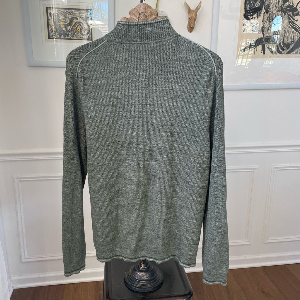 Tommy Bahama Tommy Bahama 1/4 Zip Cotton Sweater Green L Size US L / EU 52-54 / 3 - 6 Thumbnail