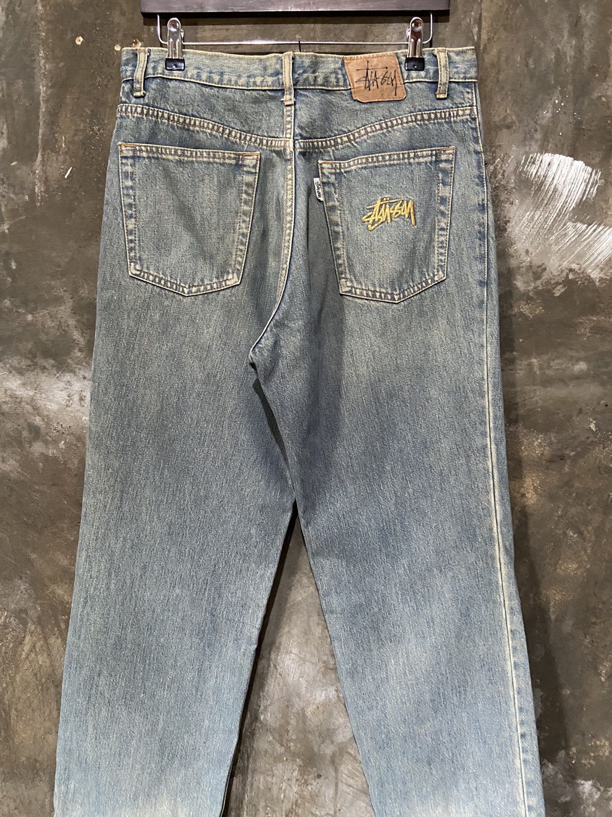 Stussy 📢SENDOFFER📢 Vintage Stussy Baggy Jeans Made In ITALY Size US 35 - 6 Thumbnail