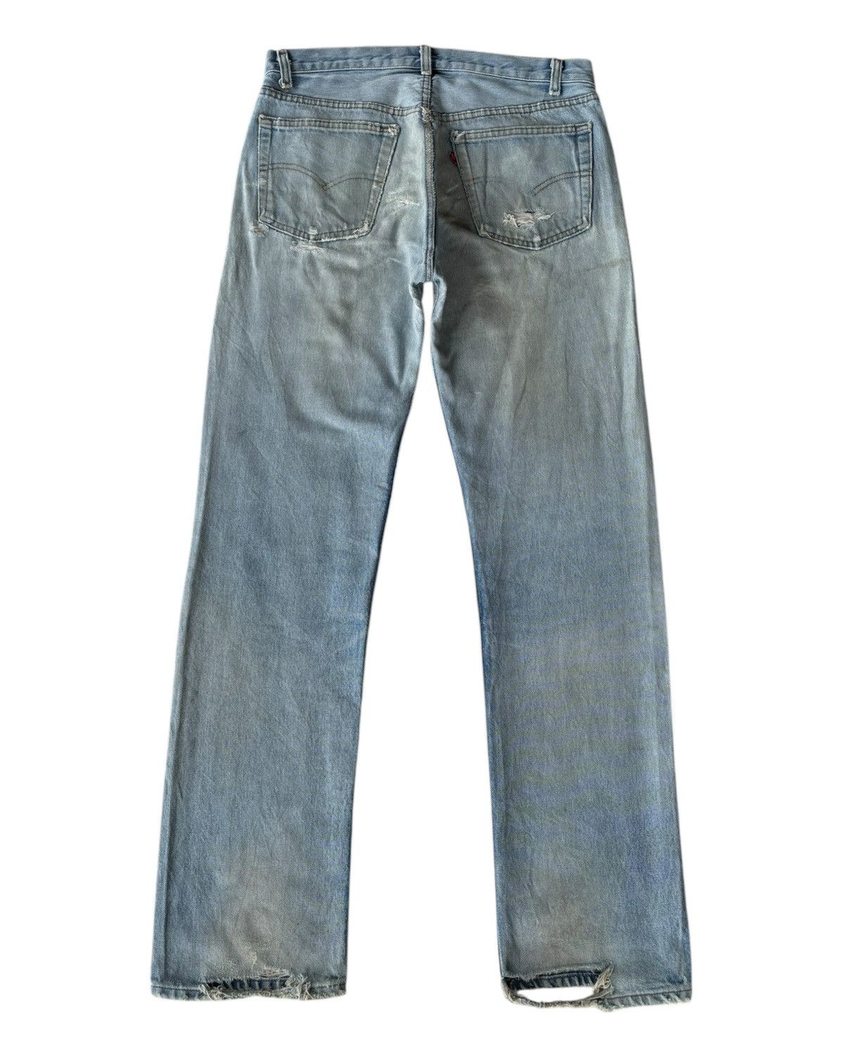 Levi's 🔥VINTAGE LEVIS 501 SUPER DISTRESSED DENIM THRASHED JEANS Size US 32 / EU 48 - 8 Thumbnail
